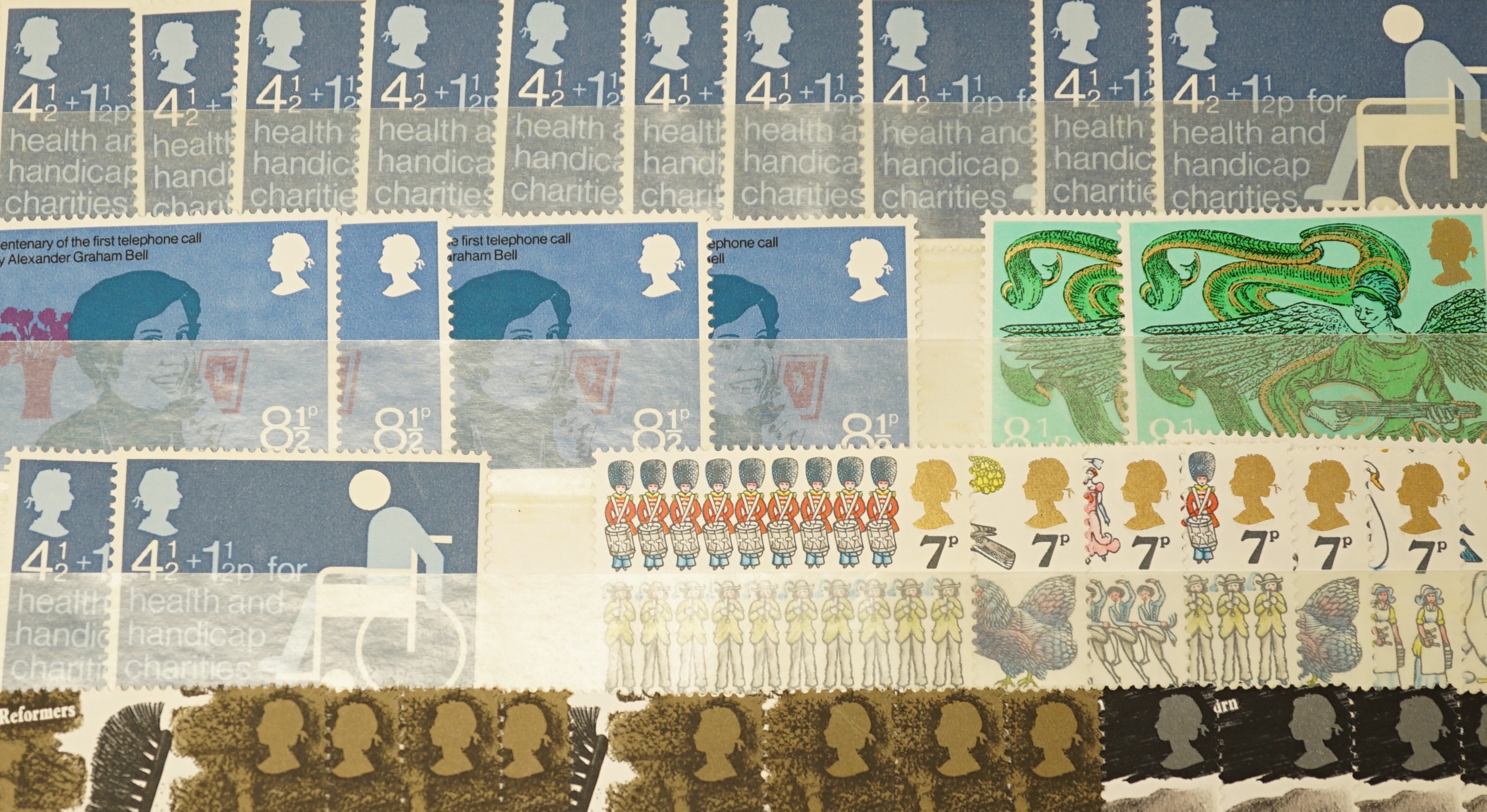 A box of Great Britain decimal mint presentation packs, FD covers, plus Channel Islands, Isle of Man in three albums, old approval books and loose                                                                          