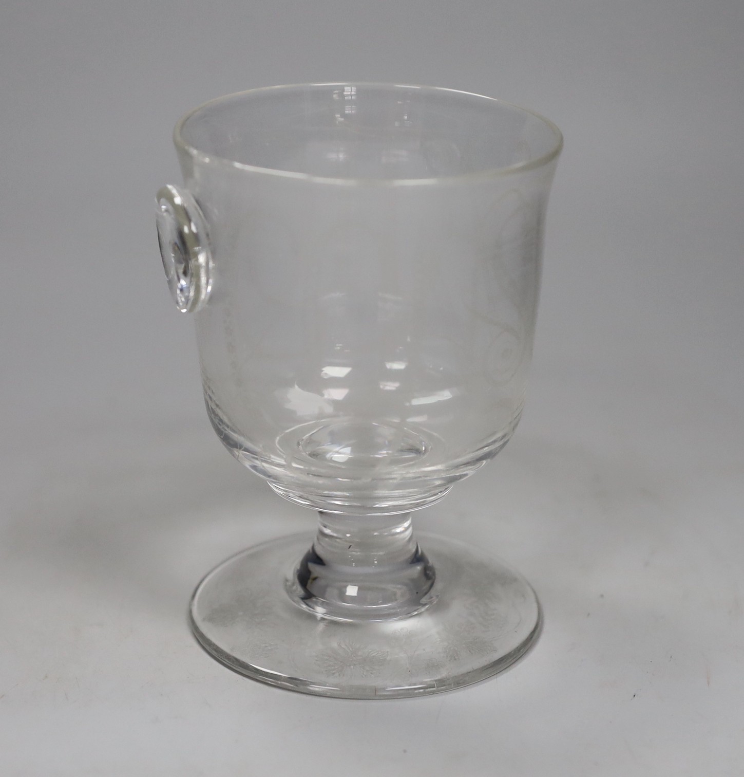 An unusual 19th century sealed rummer, diamond point engraved 'CONSELLATION, 13cm                                                                                                                                           