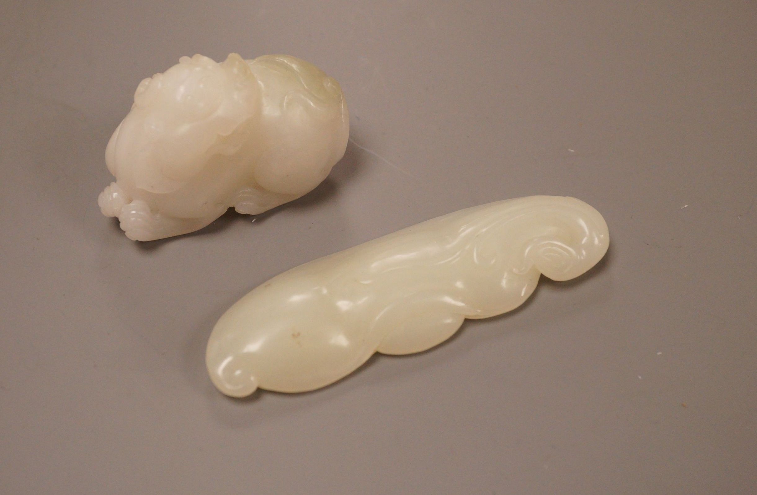 Two white Chinese jade carvings                                                                                                                                                                                             