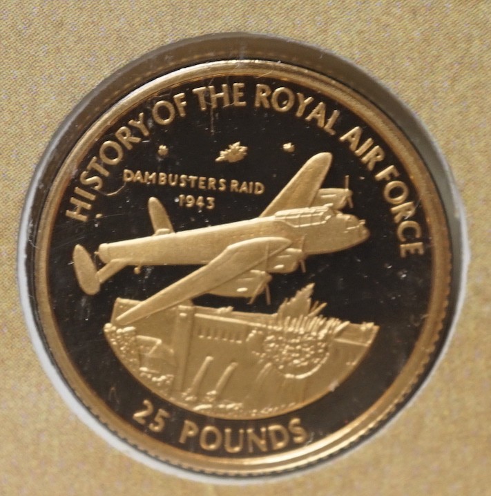 A Westminster Dambusters Raid £25 gold coin presentation cover                                                                                                                                                              
