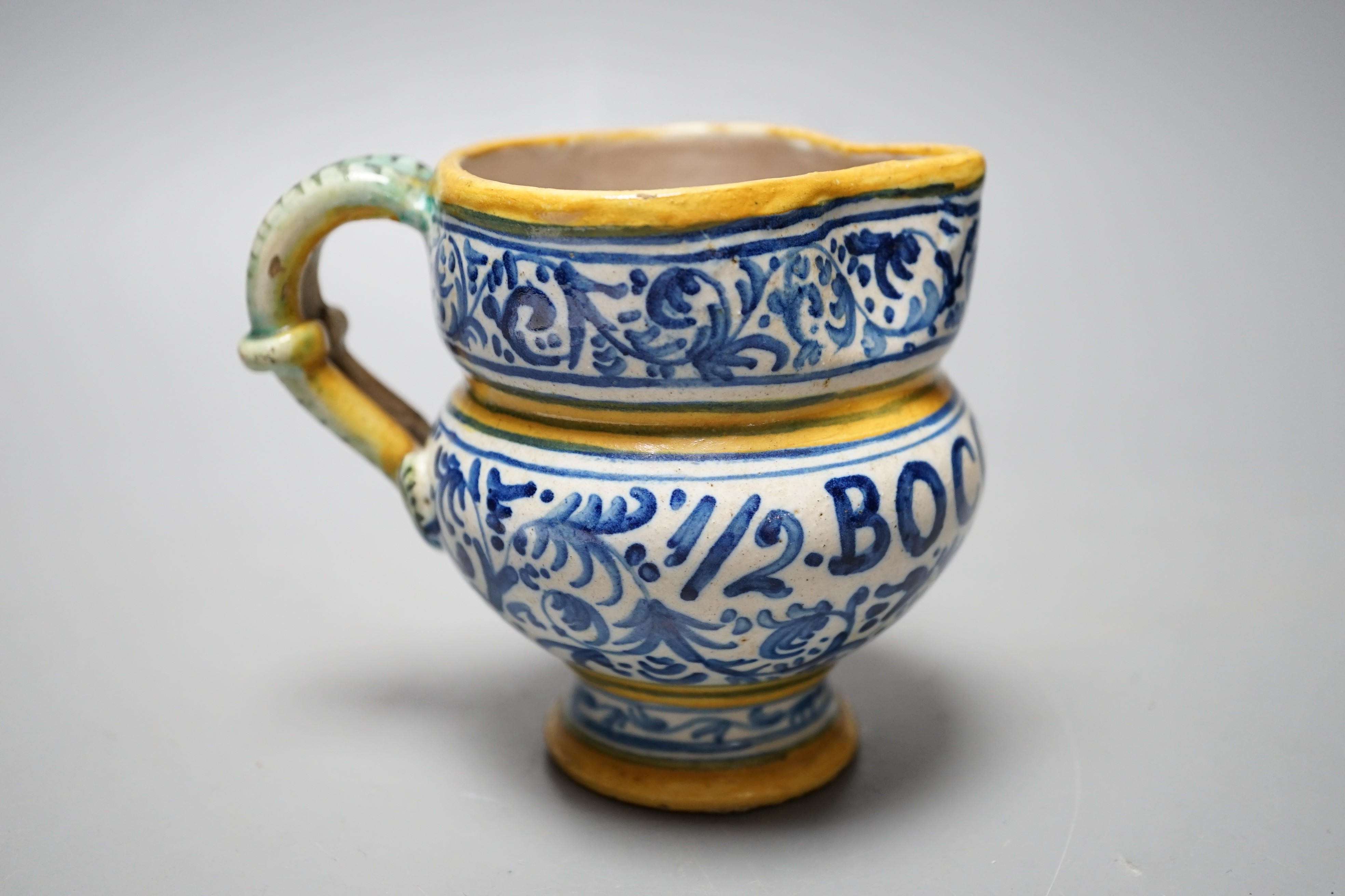 An 18th / 19th century miniature Italian maiolica jug, 9.5cm                                                                                                                                                                