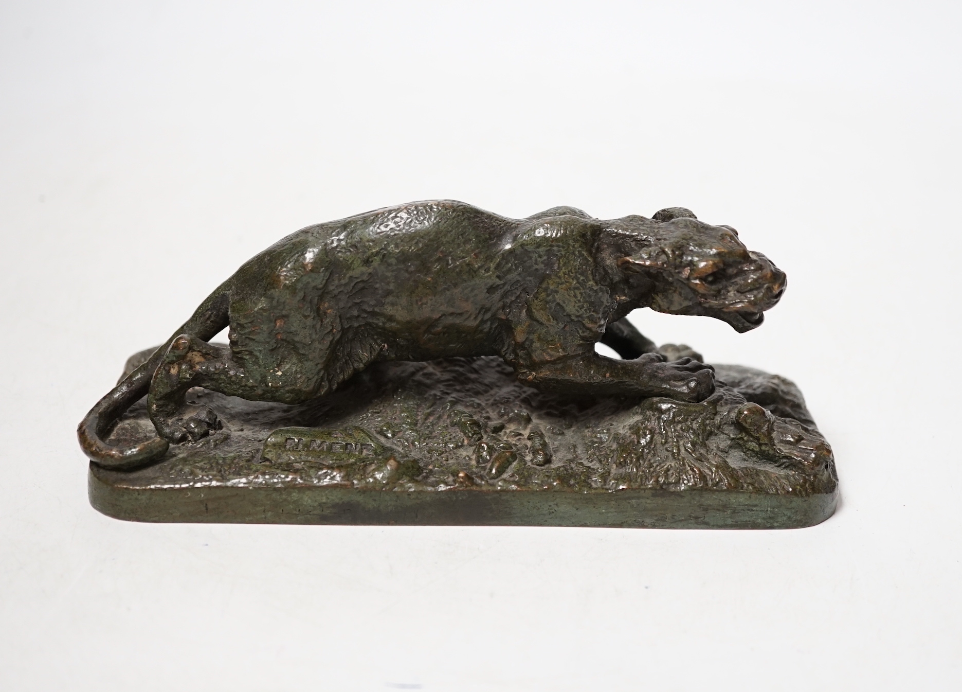 After Mêne, a bronze of a panther, 17cm wide                                                                                                                                                                                