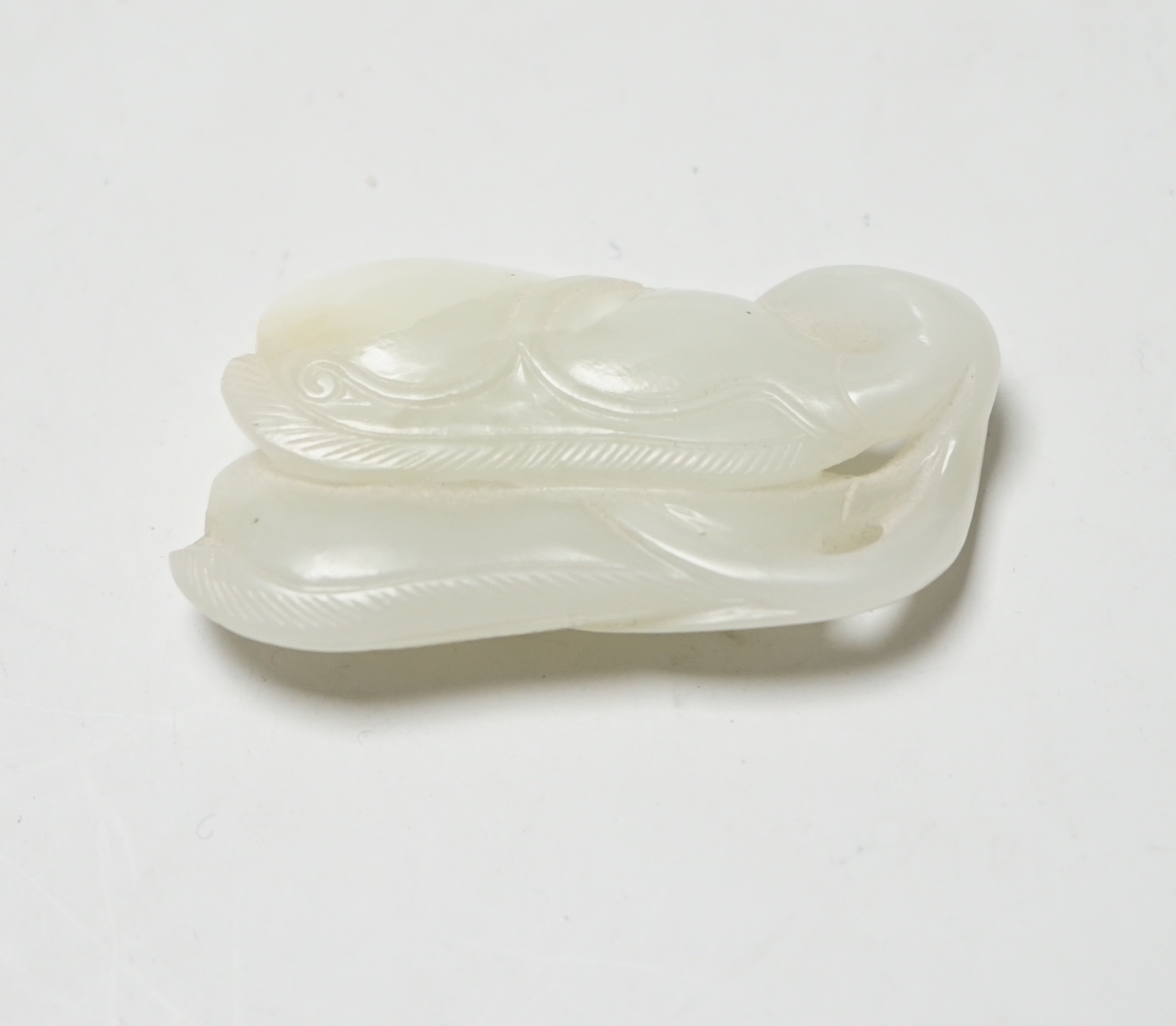 Chinese white jade carving of gourds, 19th/20th century, 5cm wide                                                                                                                                                           