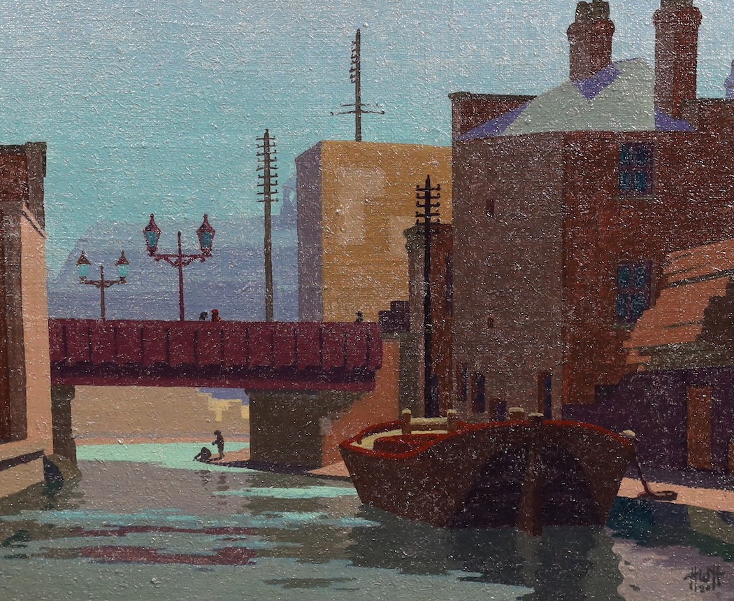 Harold Frederick (Raokin) Weaver Hawkins (Australian, 1893-1977), No.1 Surrey Canal or Canal Bridge Old Kent Road, oil on canvas, 49 x 60cm                                                                                 