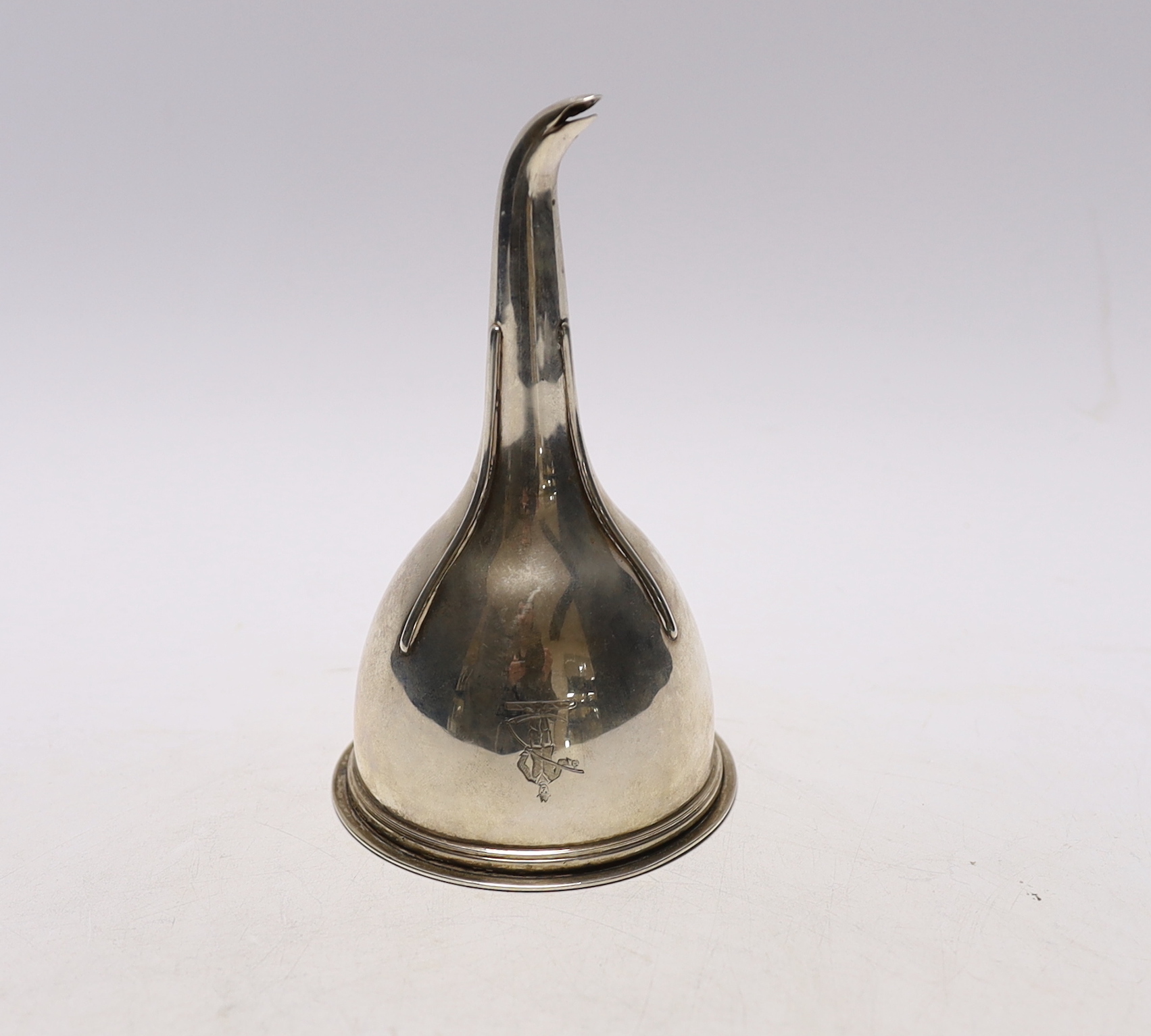 A George III Irish silver wine funnel, maker's mark rubbed, Dublin, 1807, 14.4cm, 4.5oz.                                                                                                                                    