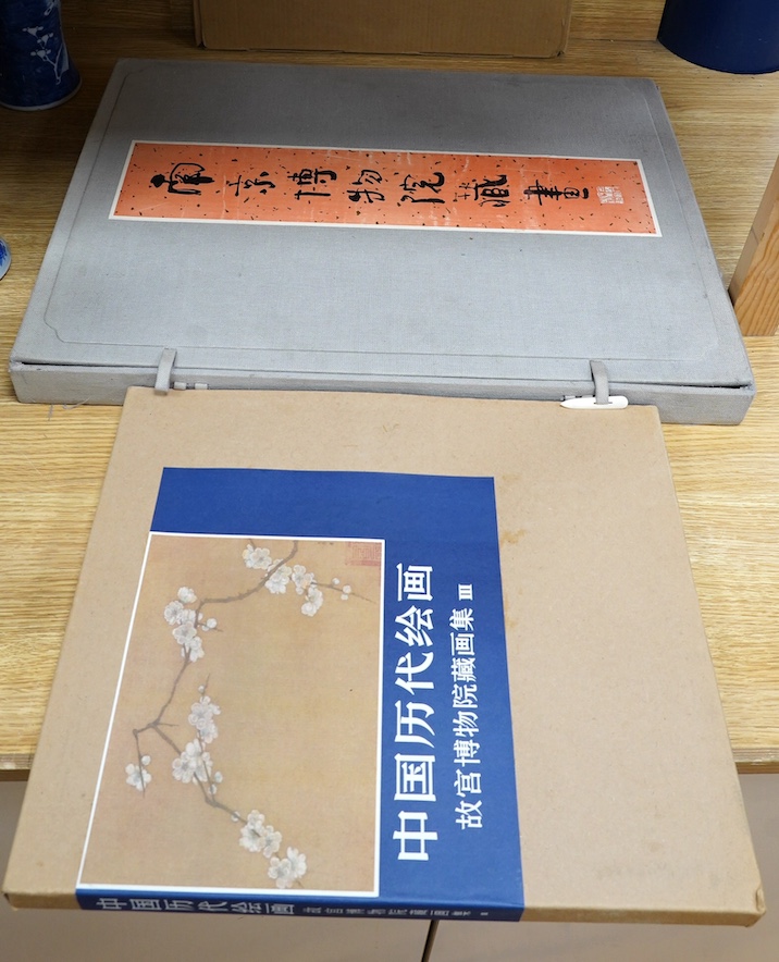 Two Chinese Museum collection books - Chinese paintings of the past dynasties, Collection of Paintings from the Palace Museum III and Painting books collected by Nanjing Museum. Condition - fair                          