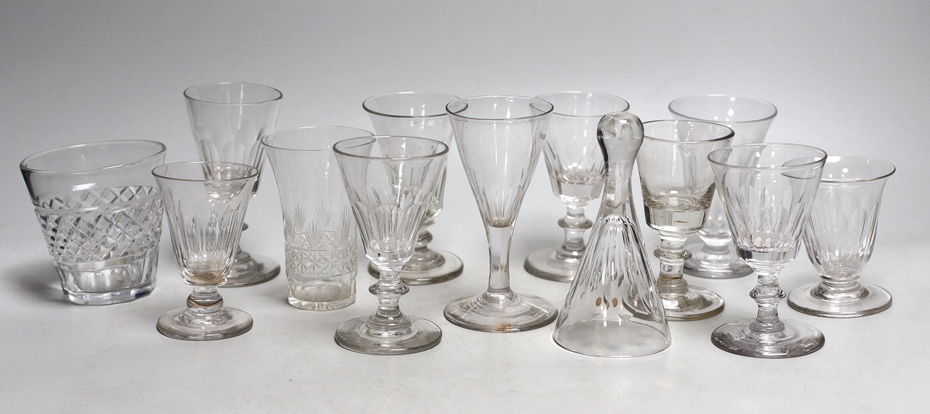 A group of late Georgian to early 20th century panelled or cut drinking glasses (13)                                                                                                                                        