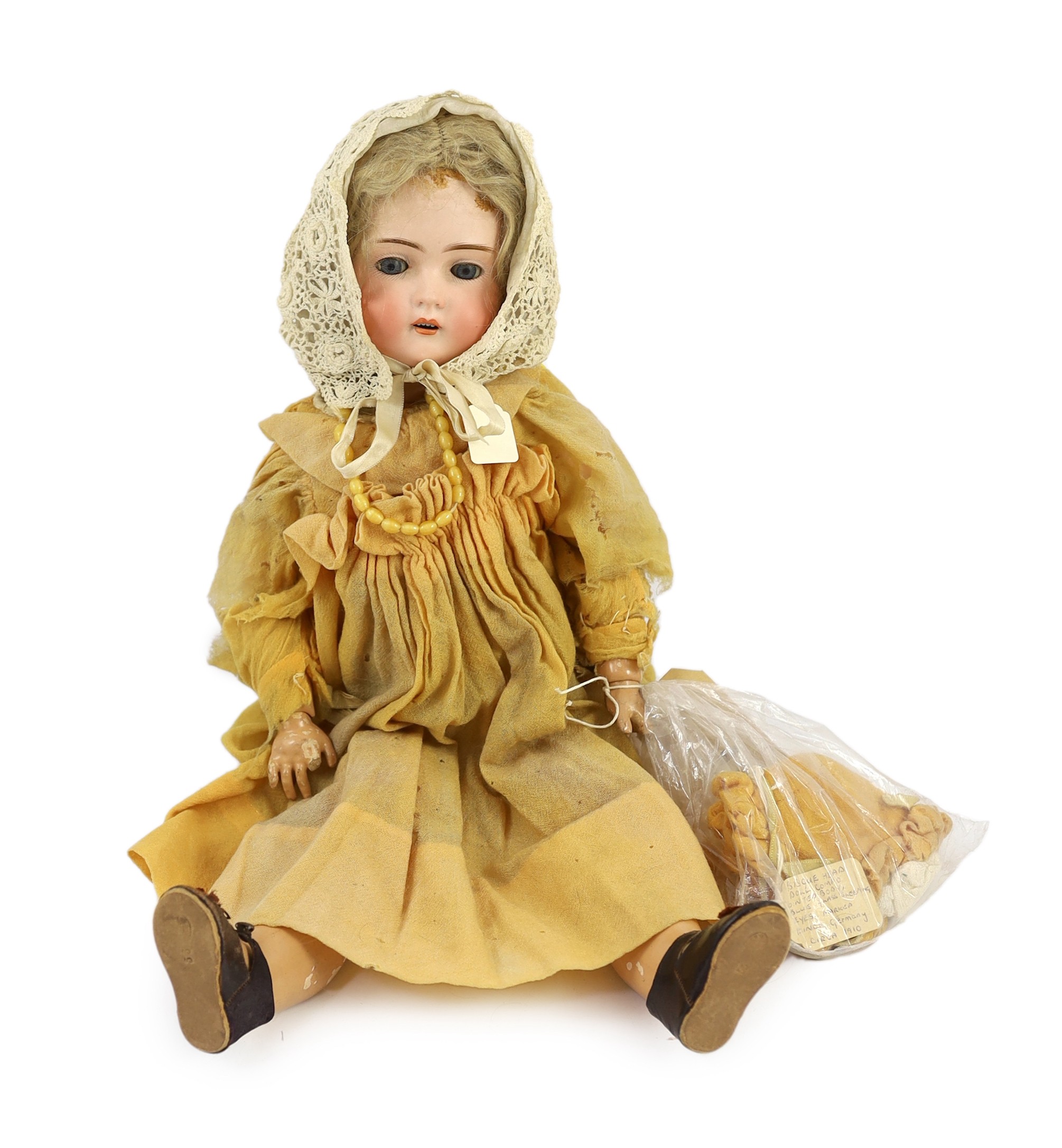 An Einco bisque doll, German, circa 1900, 18in.                                                                                                                                                                             