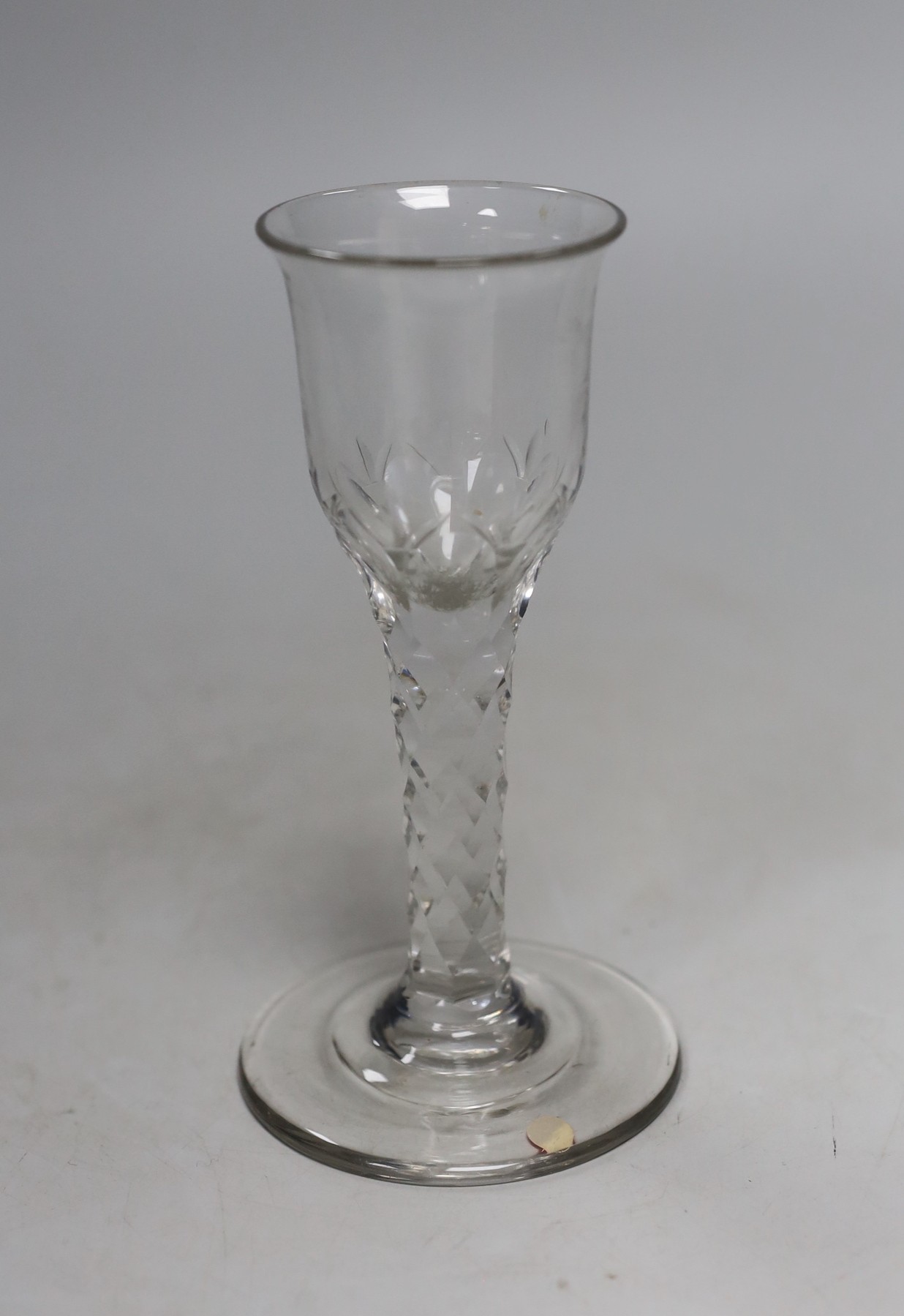 A George III facet stem wine glass, 15cms high                                                                                                                                                                              