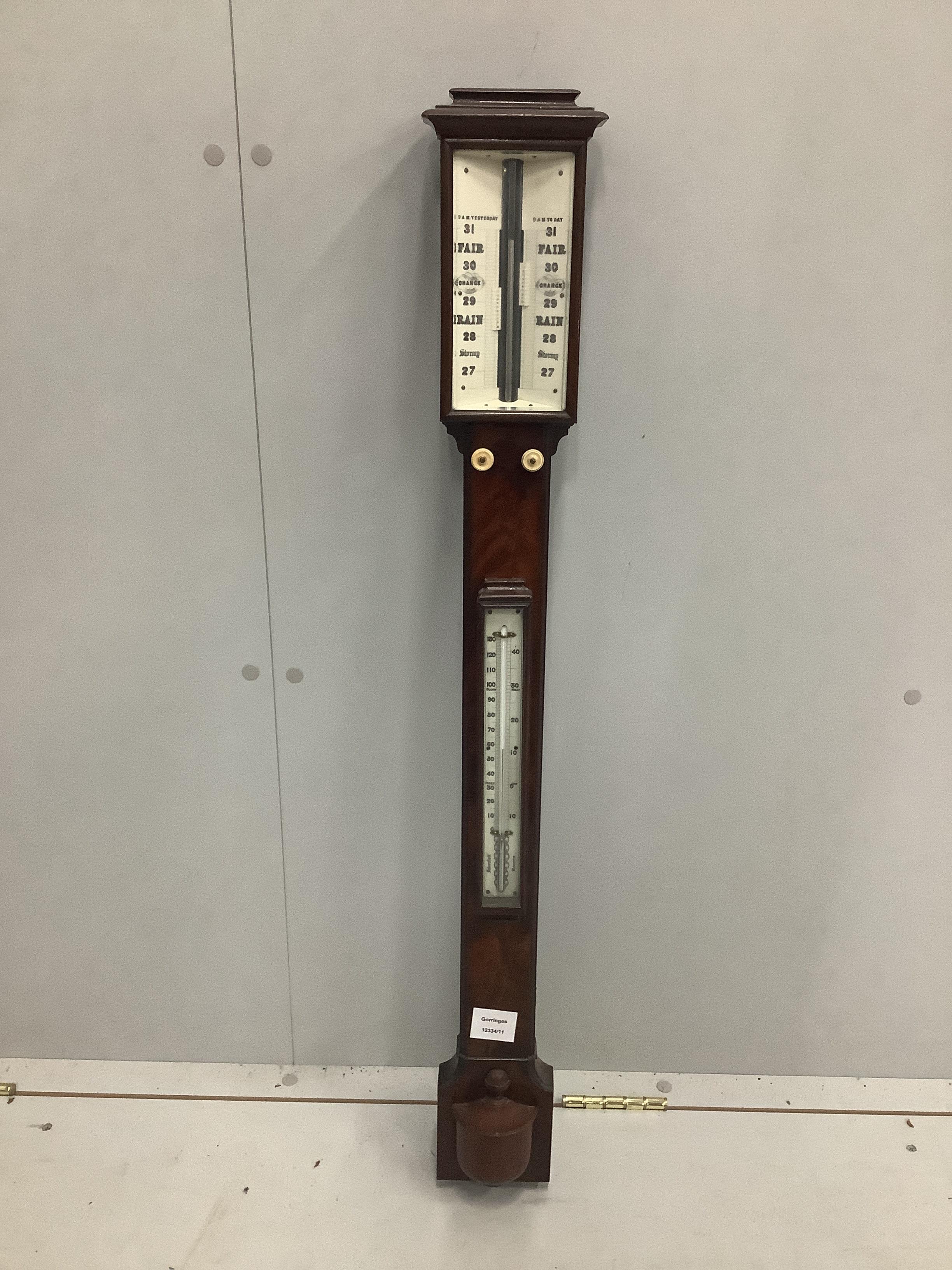 A Victorian mahogany stick barometer, height 95cm                                                                                                                                                                           