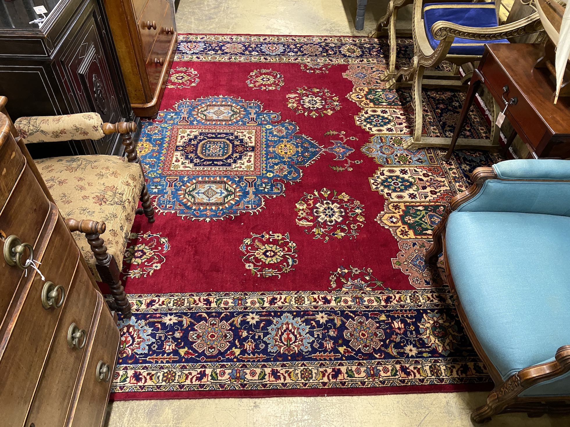 An Azrabijan carpet, 370 x 300cm                                                                                                                                                                                            