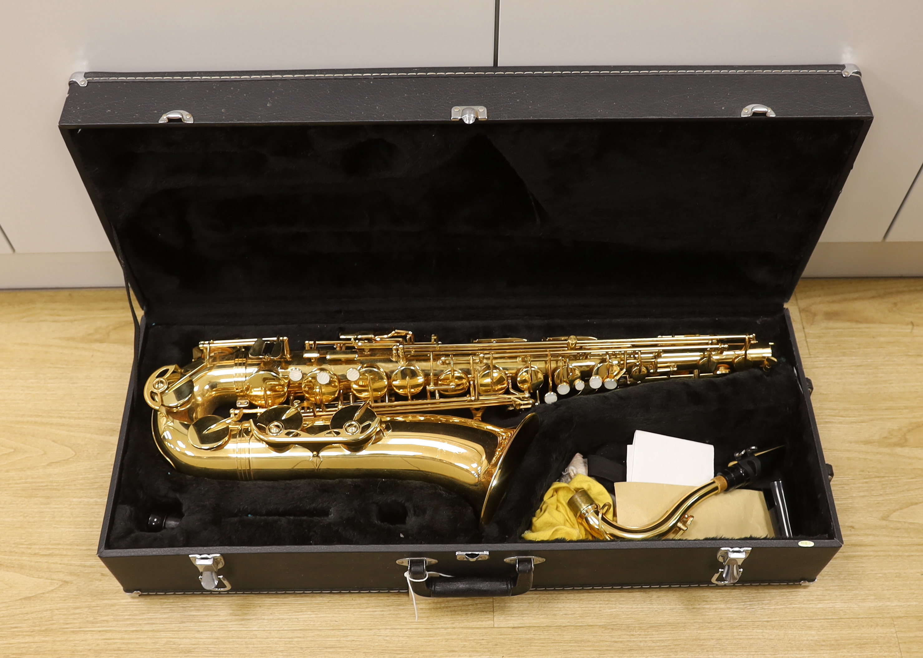 A Jupiter saxophone with fitted case                                                                                                                                                                                        