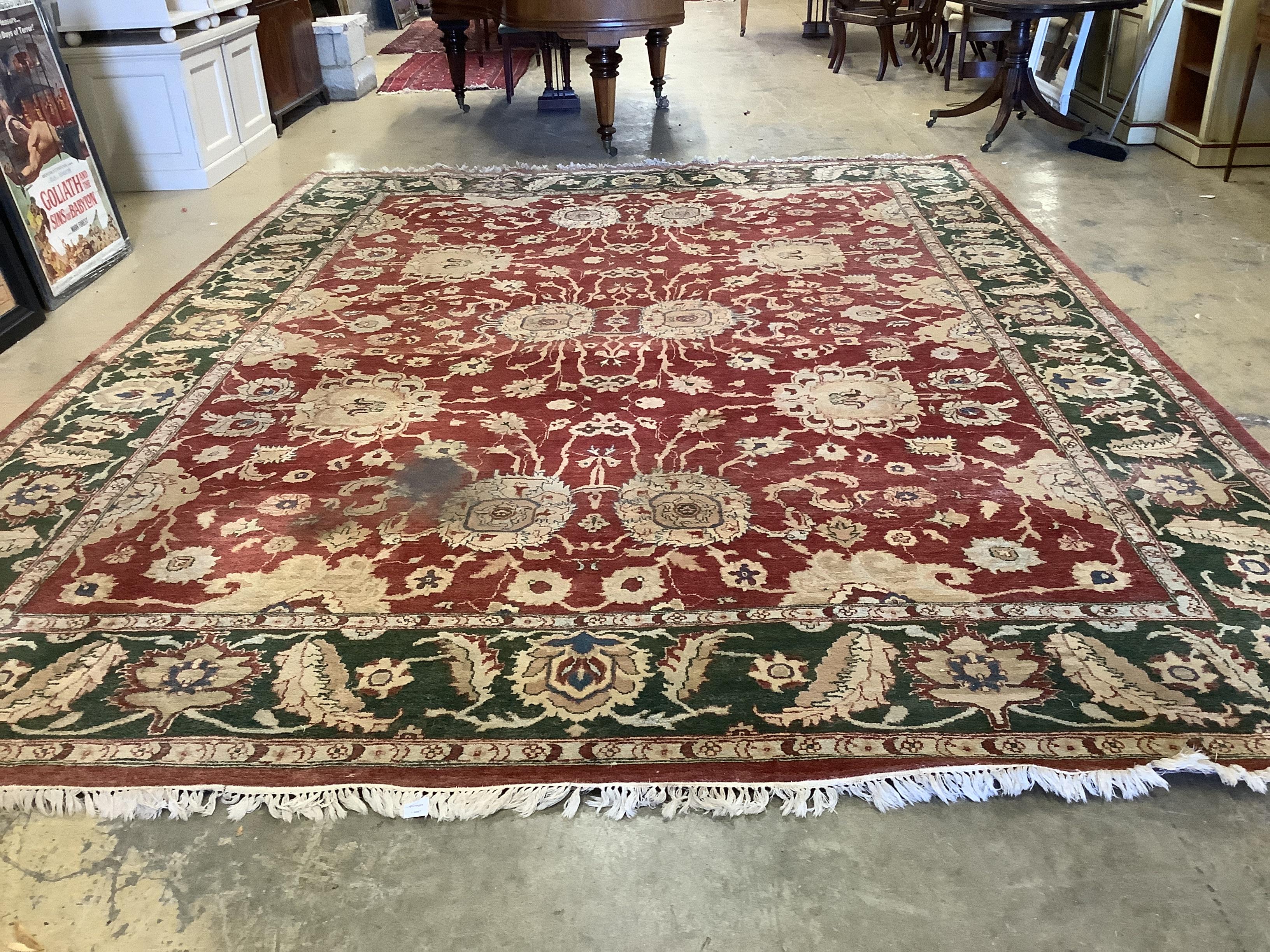 A Ziegler style red ground carpet, 460 x 344cm                                                                                                                                                                              