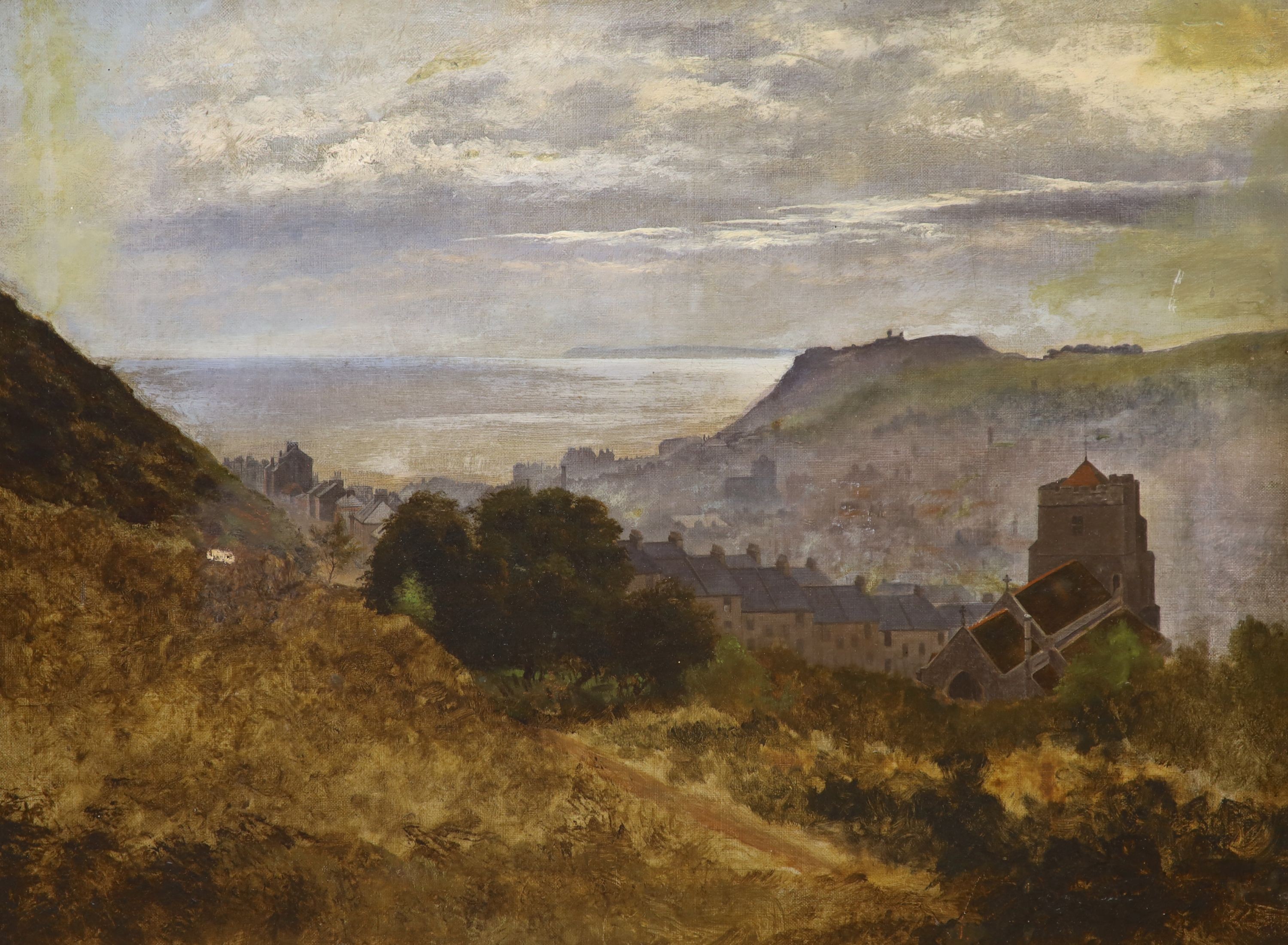 Edward Roper (1857-1891) - View of Hastings, oil on canvas, 45 x 60cm.                                                                                                                                                      