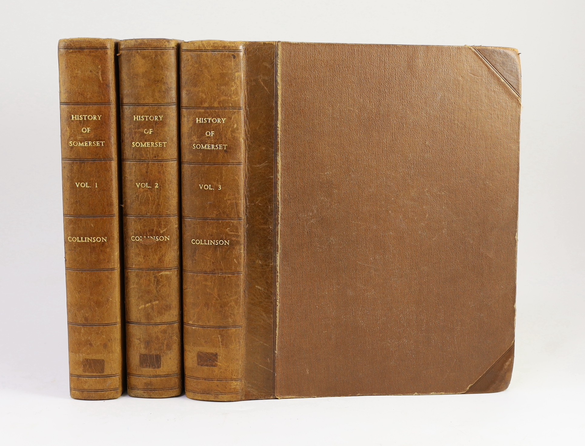 SOMERSET: Collinson, Rev. John - The History and Antiquities of the County of Somerset, collected from Authentick Records, and an Actual Survey made by the late Mr. Edmund Rack.... 3 vols. folded map, pictorial plan of B