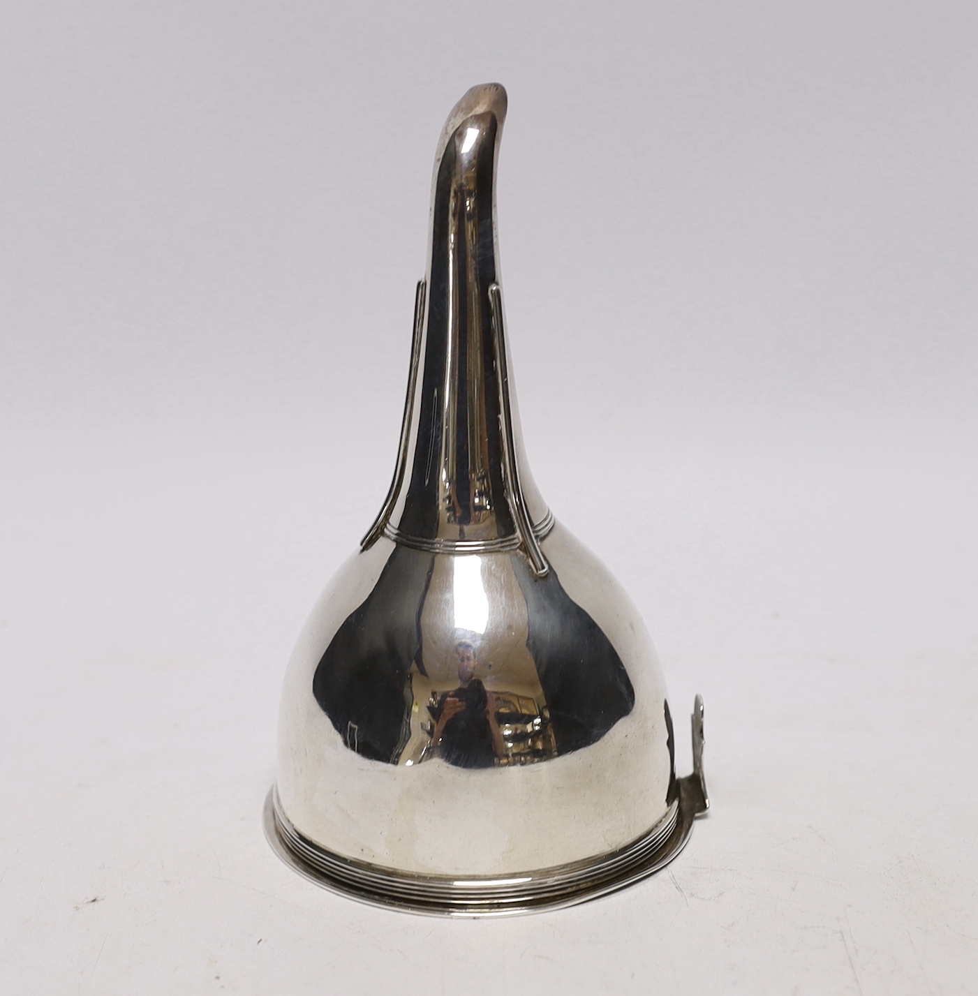 A George III silver wine funnel, John Emes?, London, 1807, 14.5cm (top section unmarked?).                                                                                                                                  