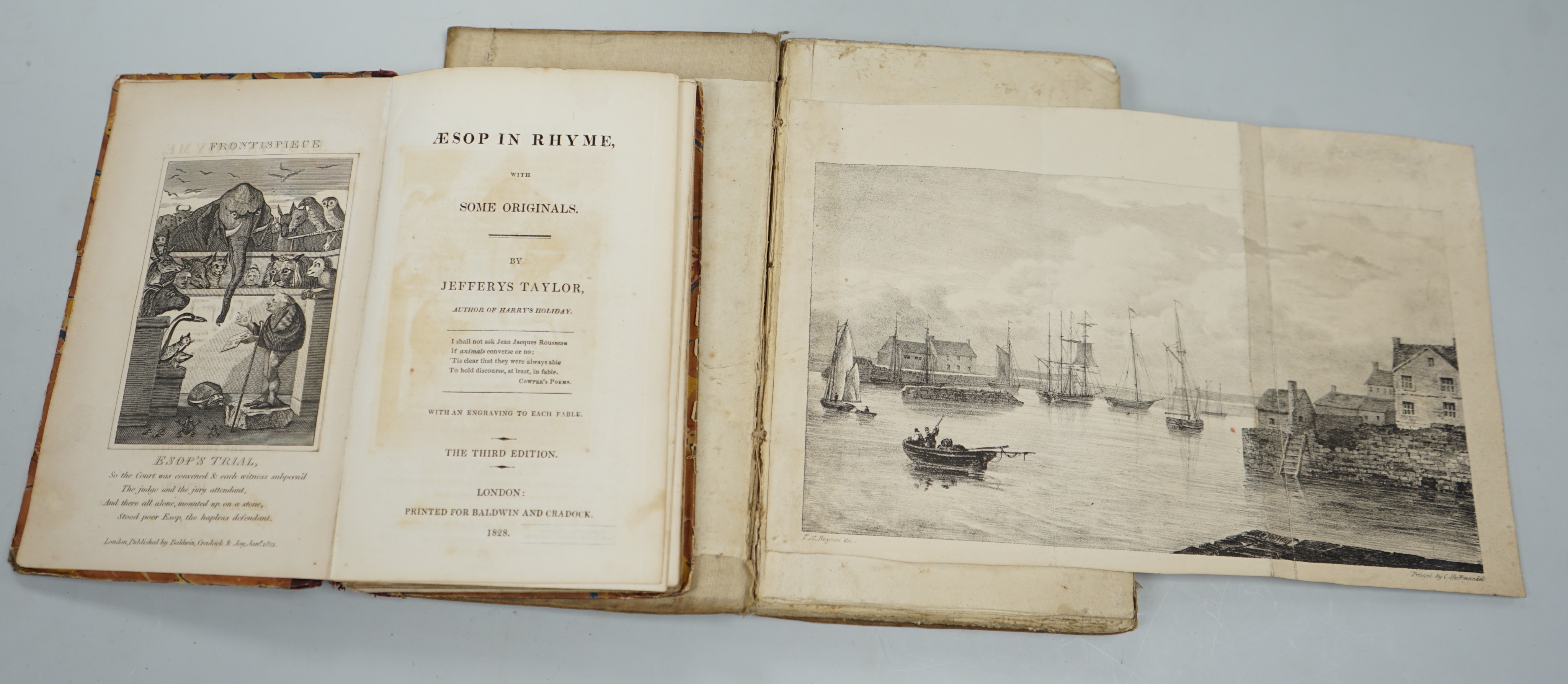 A history of Lyme Regis, one volume and Aesop's Fables, one volume                                                                                                                                                          