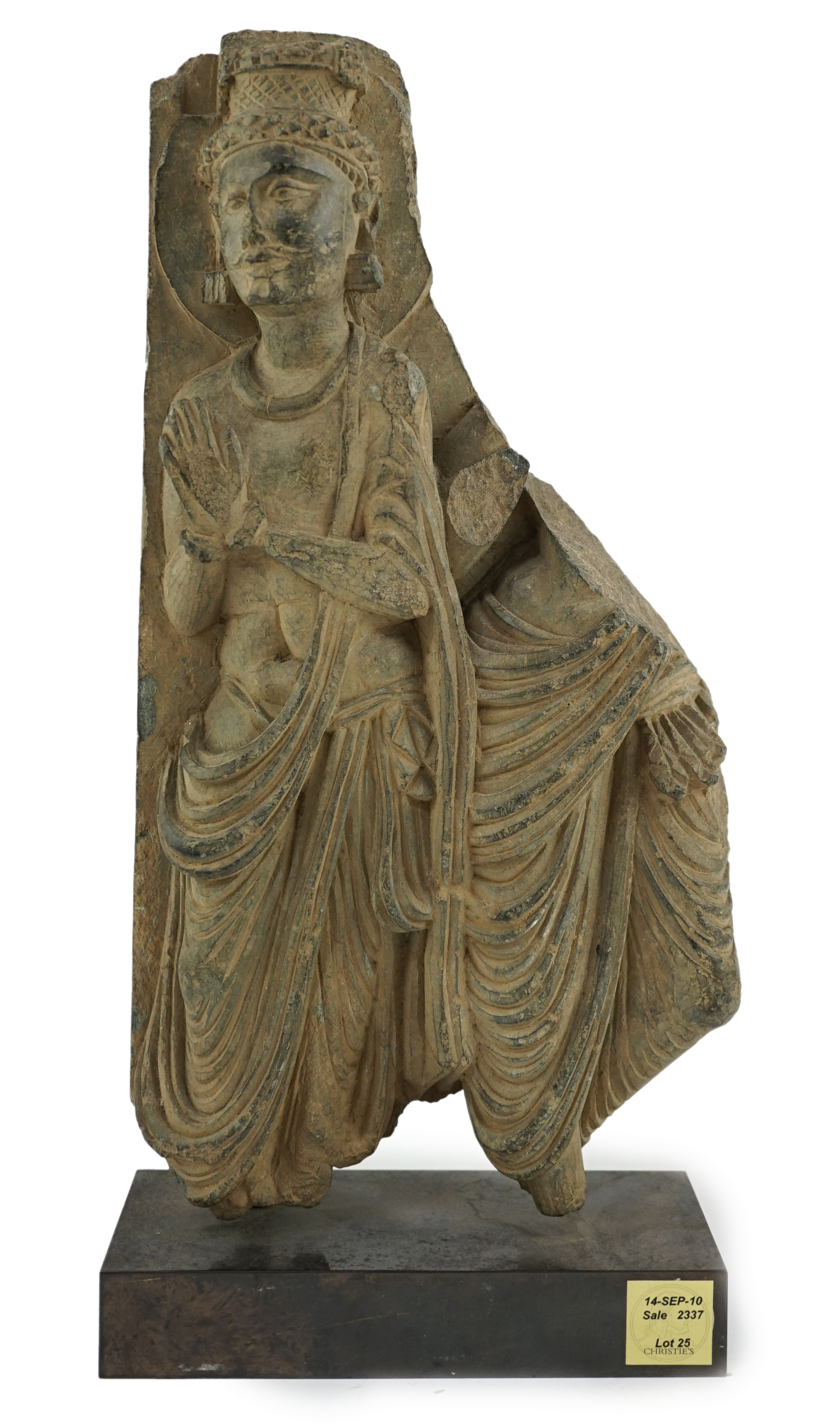 A grey schist relief of Indra, Gandhara, 2nd/3rd century A.D.                                                                                                                                                               