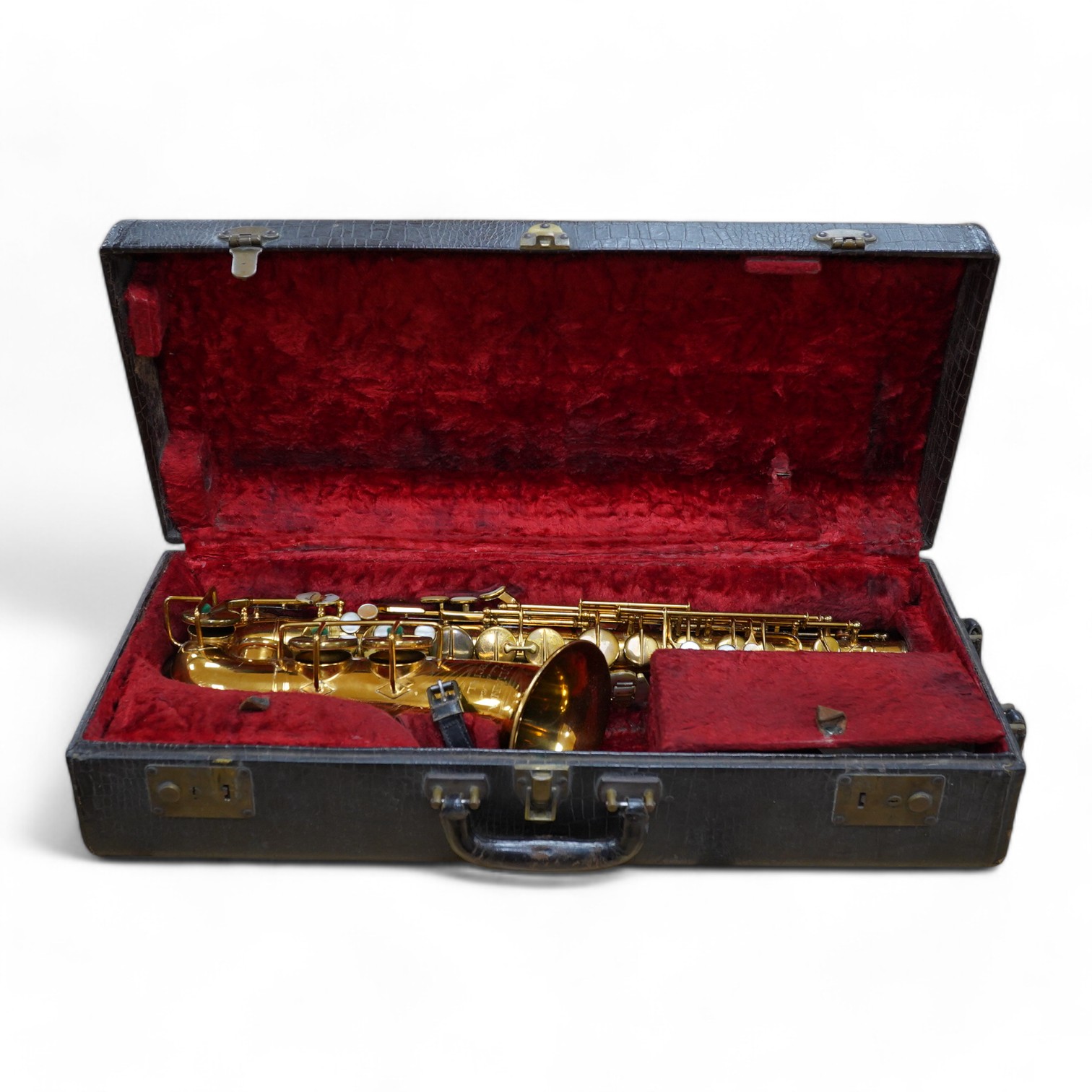 A cased Pennsylvania Special alto saxophone (pads are understood to have been replaced). Condition - fair to good.                                                                                                          