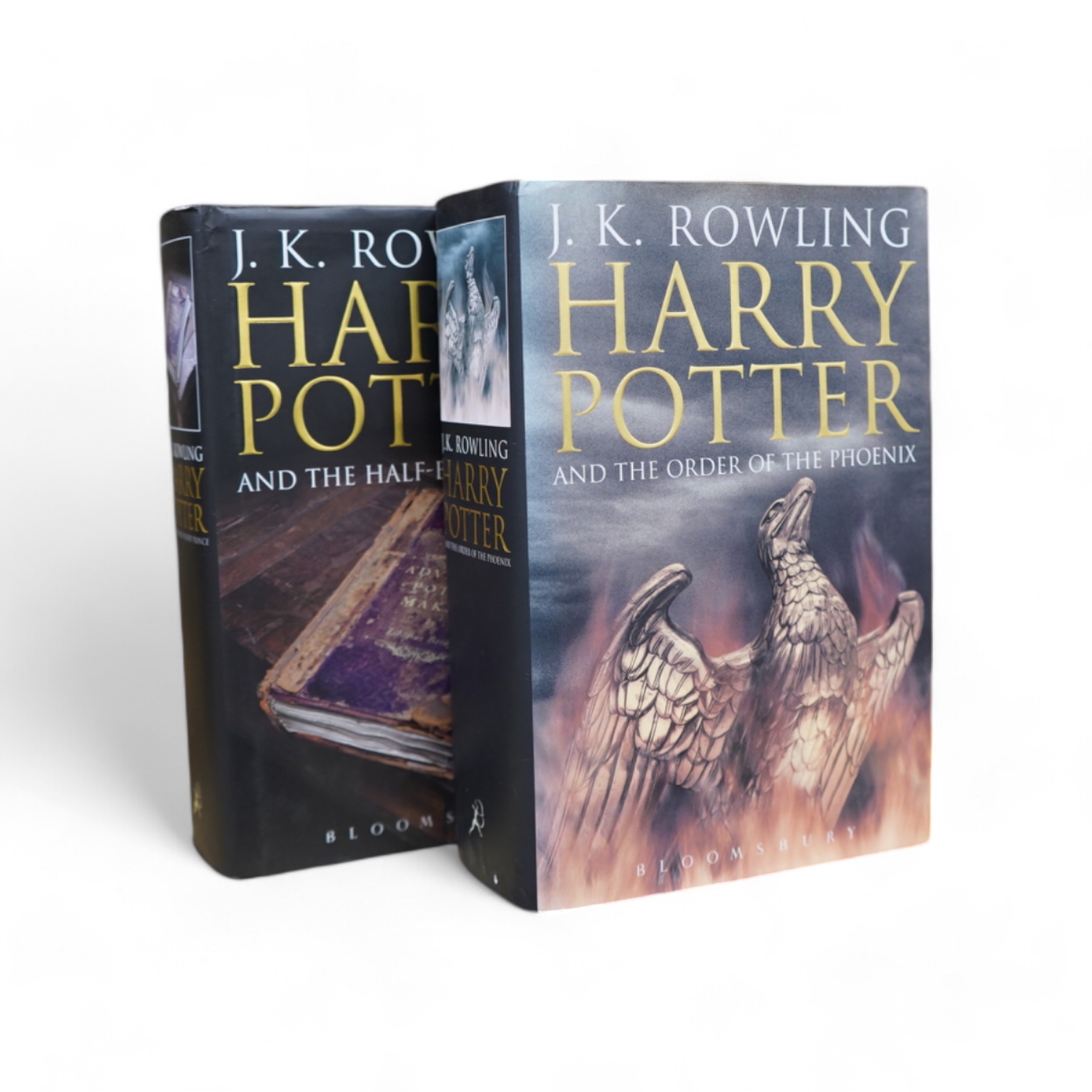 Rowling, J.K. - Harry Potter and the Order of the Phoenix. 1st edition. publisher's cloth and d/wrapper. 2003; Rowling, J.K. - Harry Potter and the Half-Blood Prince. 1st edition. publisher's cloth and d/wrapper. 2005 (2