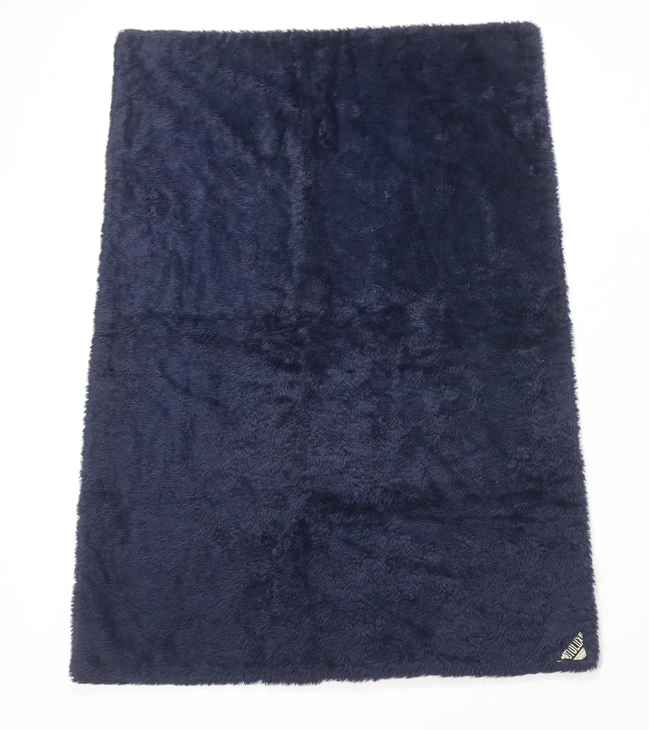 An unusual Motolux vintage car motoring rug, originally made in the 1930’s-40’s from Alpaca wool, reversible, one side navy and the other graduated grey, (the vendor remembers it keeping her warm in a Dicky seat as a chi