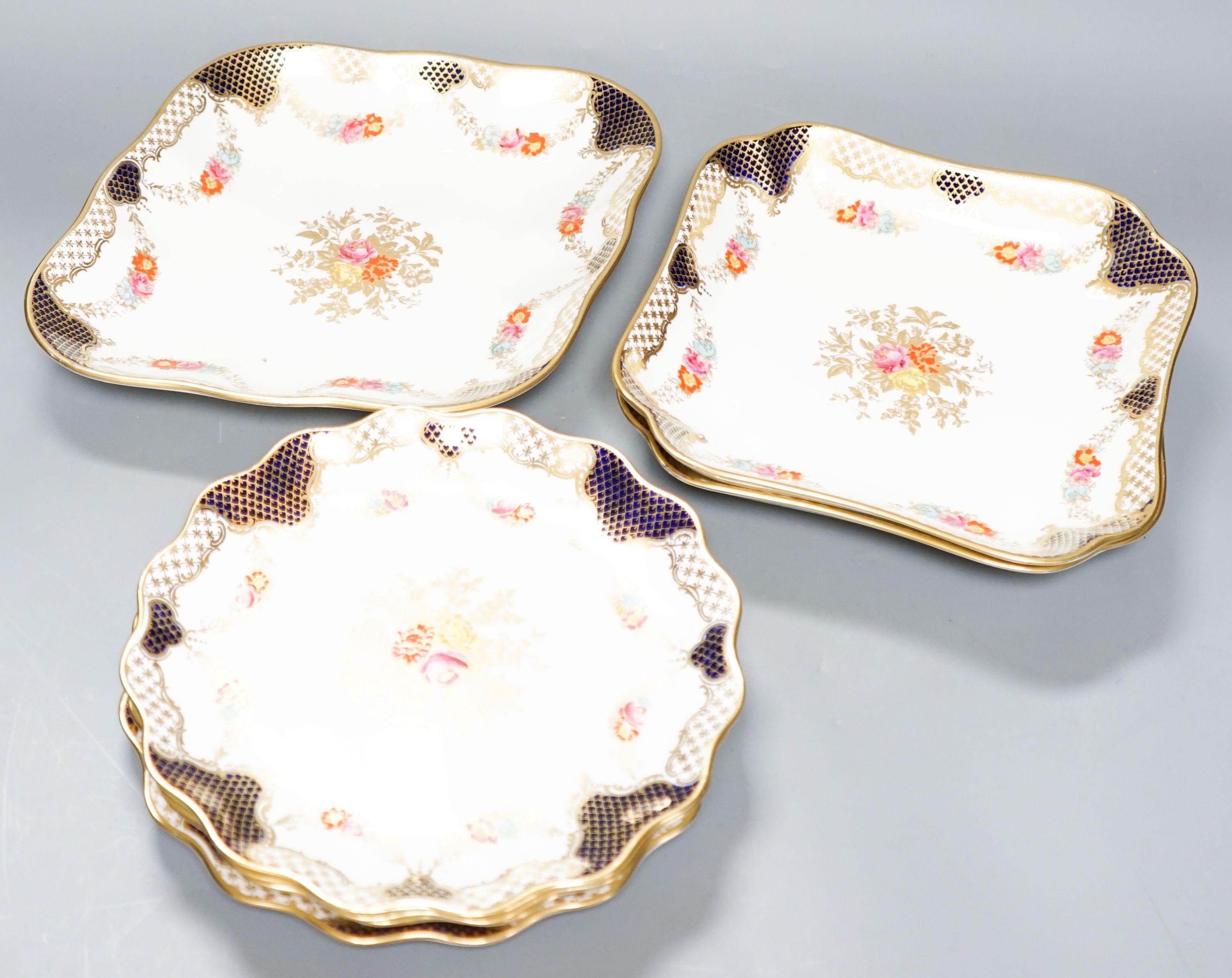 A late 19th century Wedgwood 7 piece part dessert service                                                                                                                                                                   