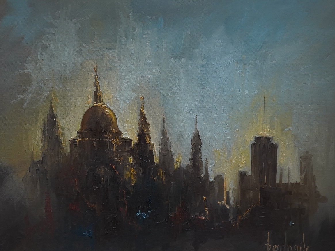 Ben Maile (1922-2017), oil on canvas, The Majesty of Wren, signed, 39 x 49cm. Condition - good                                                                                                                              