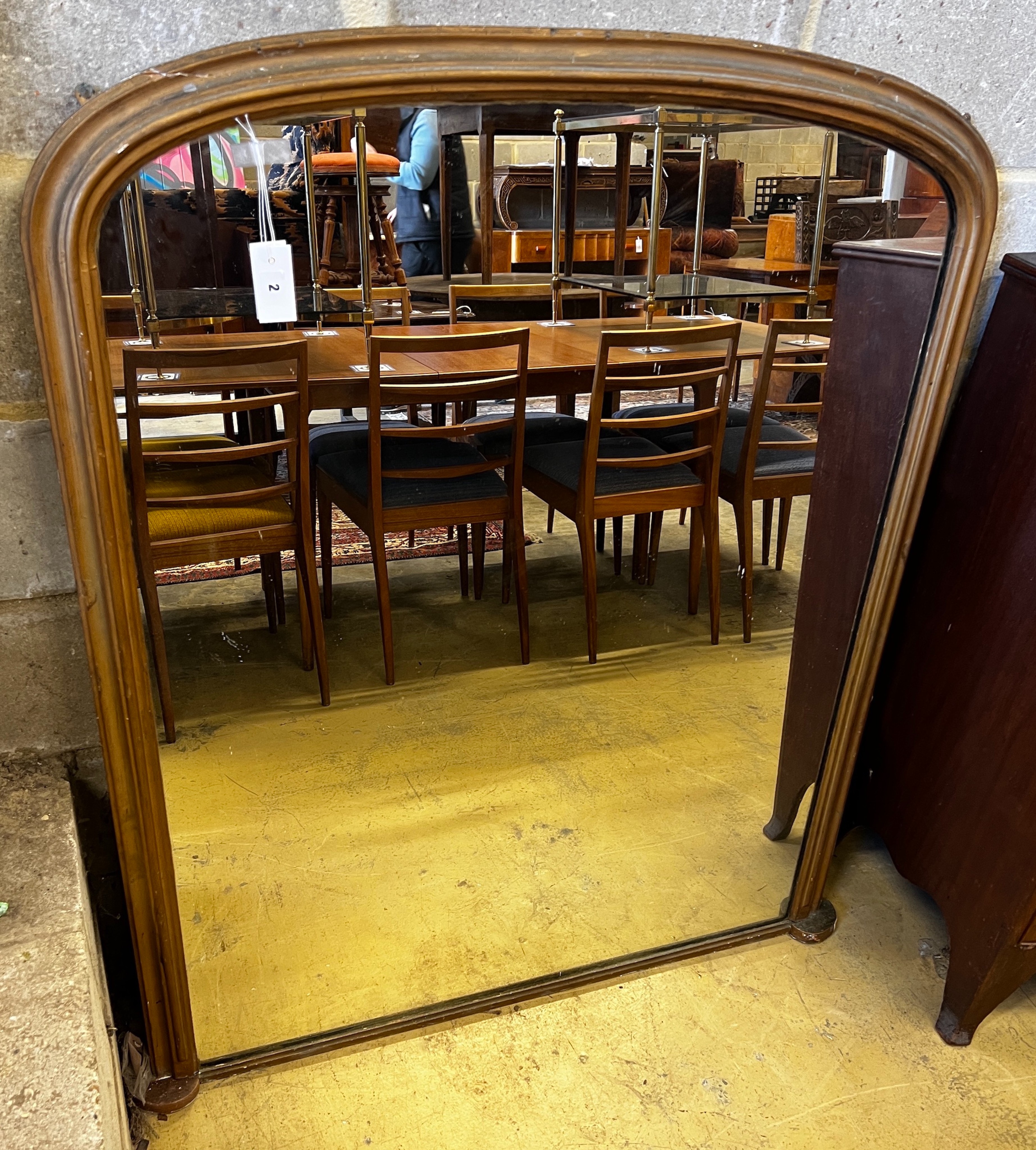 A Victorian giltwood overmantel mirror, width 108cm, height 130cm                                                                                                                                                           