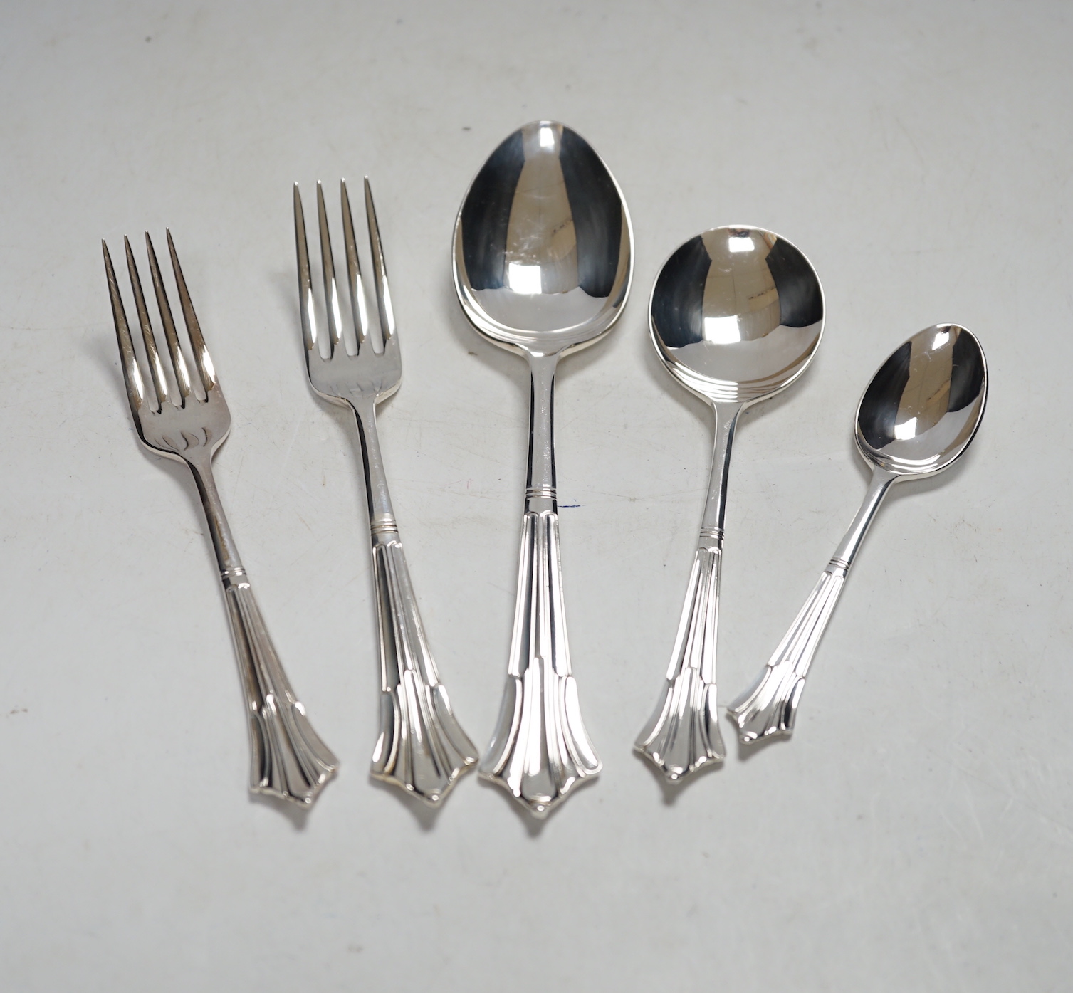 A canteen of silver plated cutlery, 47cm wide                                                                                                                                                                               