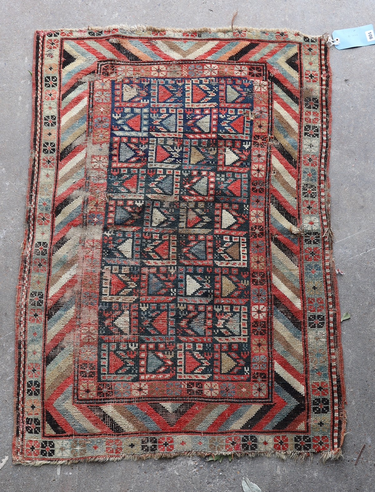 An antique Caucasian Baku rug, 120 x 84cm                                                                                                                                                                                   