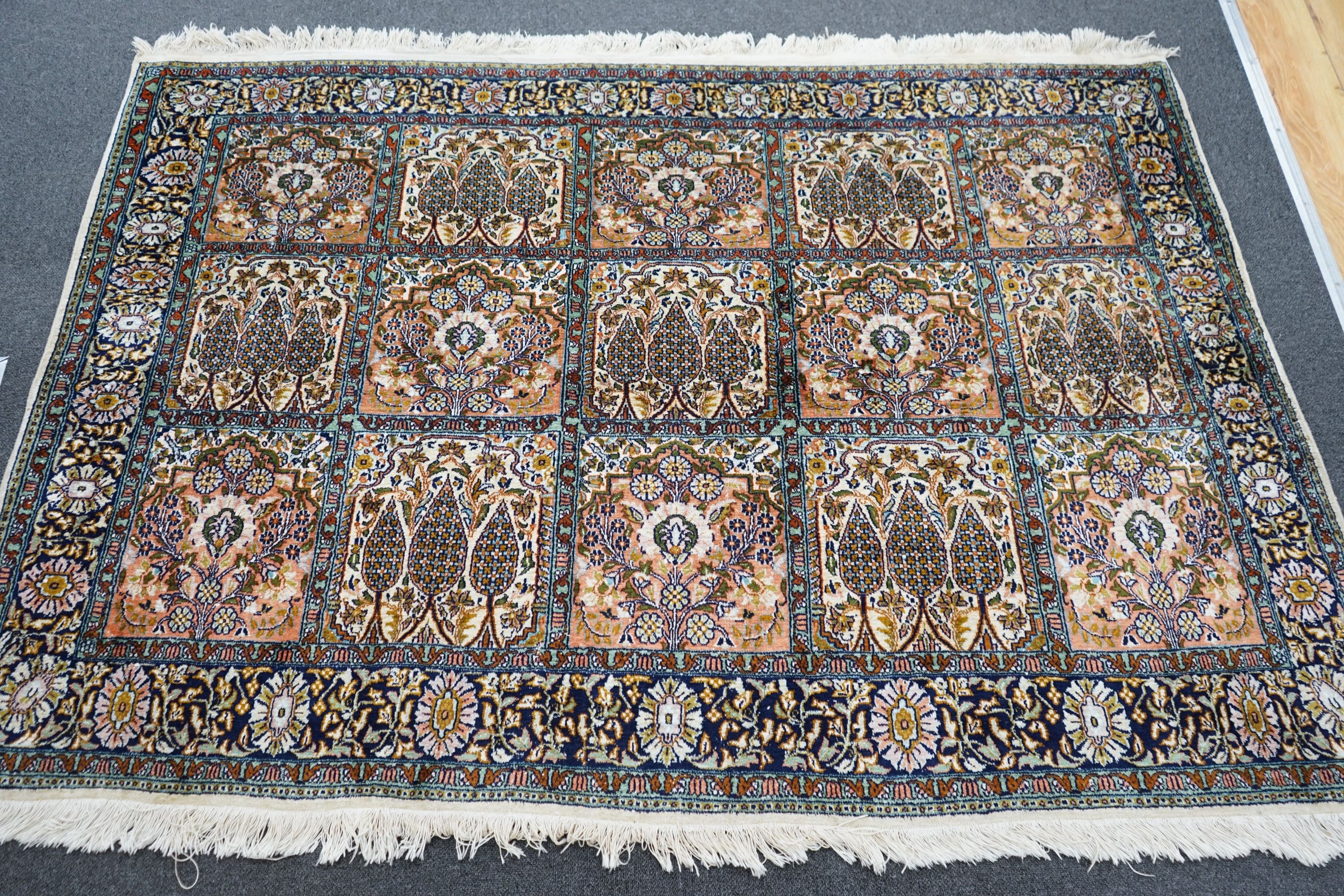 A Persian design silk rug, 190 x 130cm                                                                                                                                                                                      