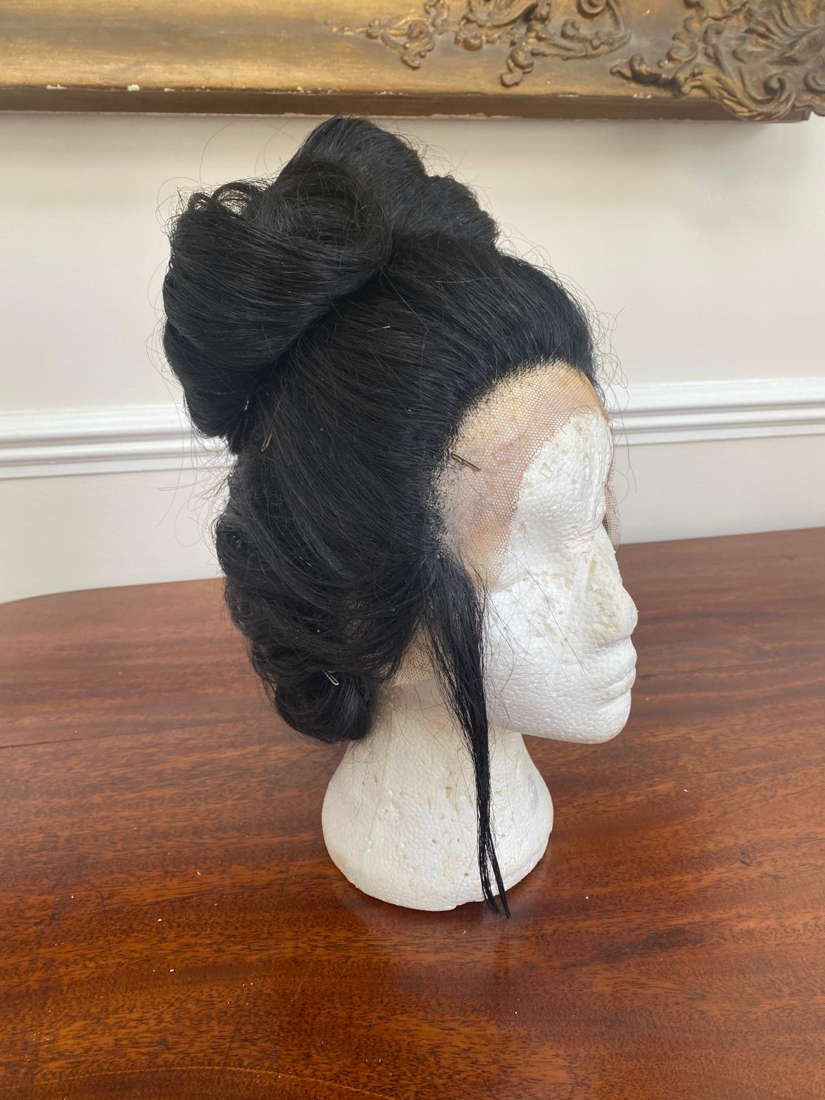 Two men’s formal Japanese theatrical wig (Prince Yamadori and Bonz– Madame Butterfly). real hair with net lacing. Size M/L (very good quality)                                                                              