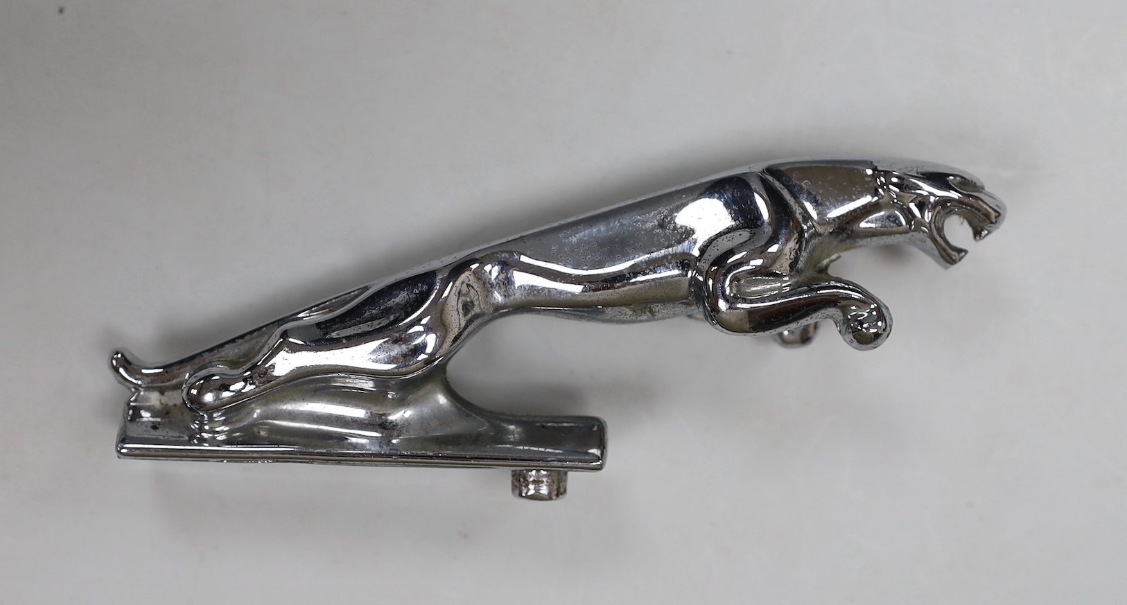 A Jaguar car chrome mascot, 13cm wide                                                                                                                                                                                       