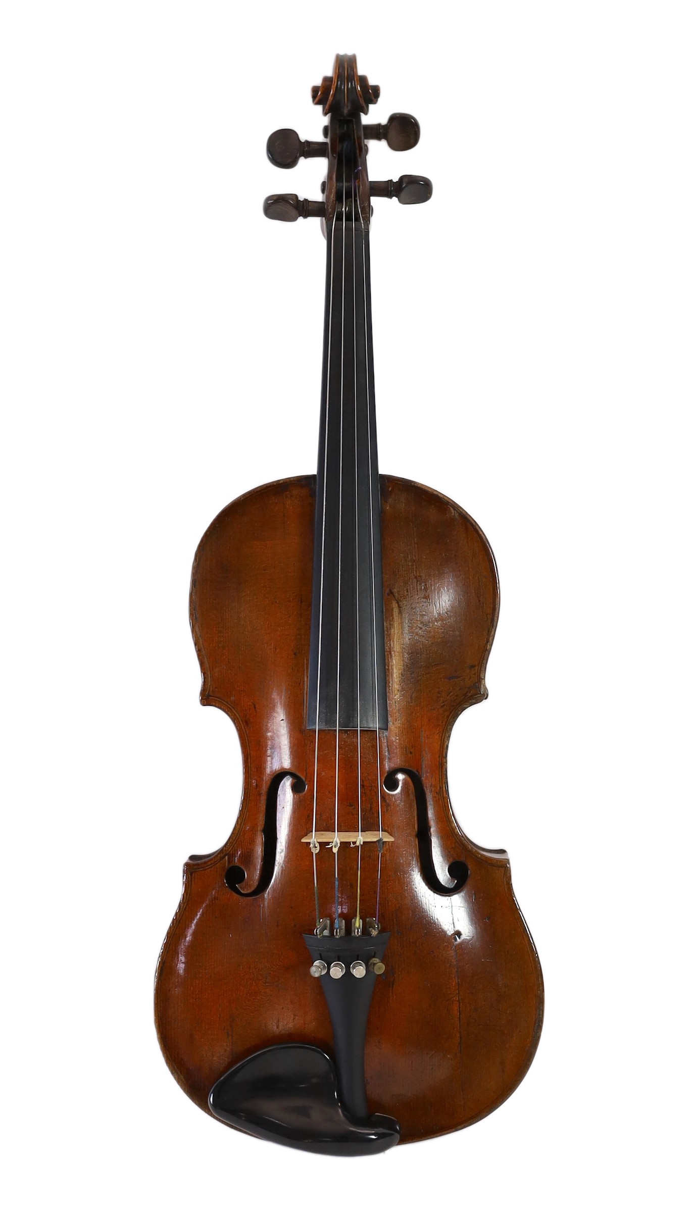 A 19th century violin attributed to Klotz school, length of back 35.5 cm                                                                                                                                                    
