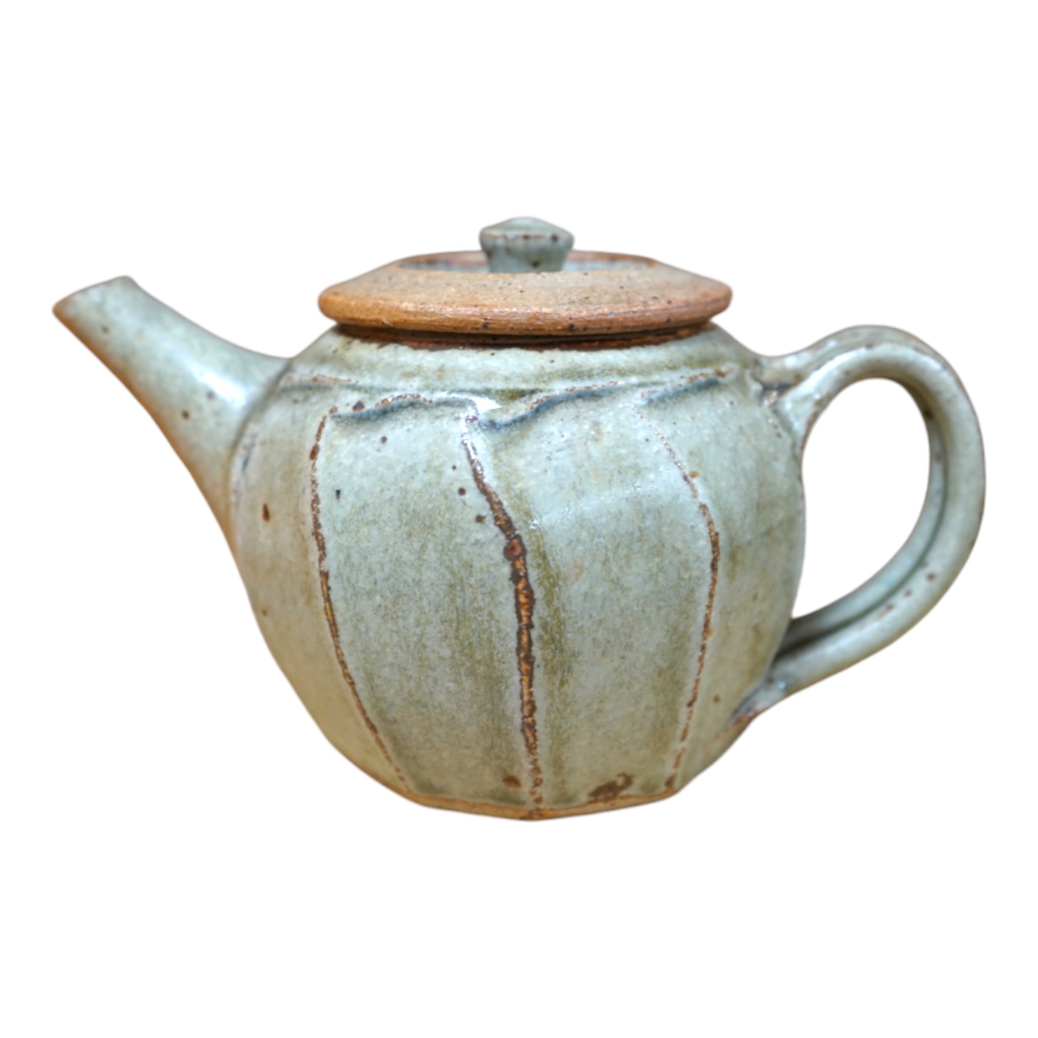 Richard Batterham (1936-2021), a stoneware studio pottery teapot, 18.5cm wide. Condition - good, minor chip to spout                                                                                                        