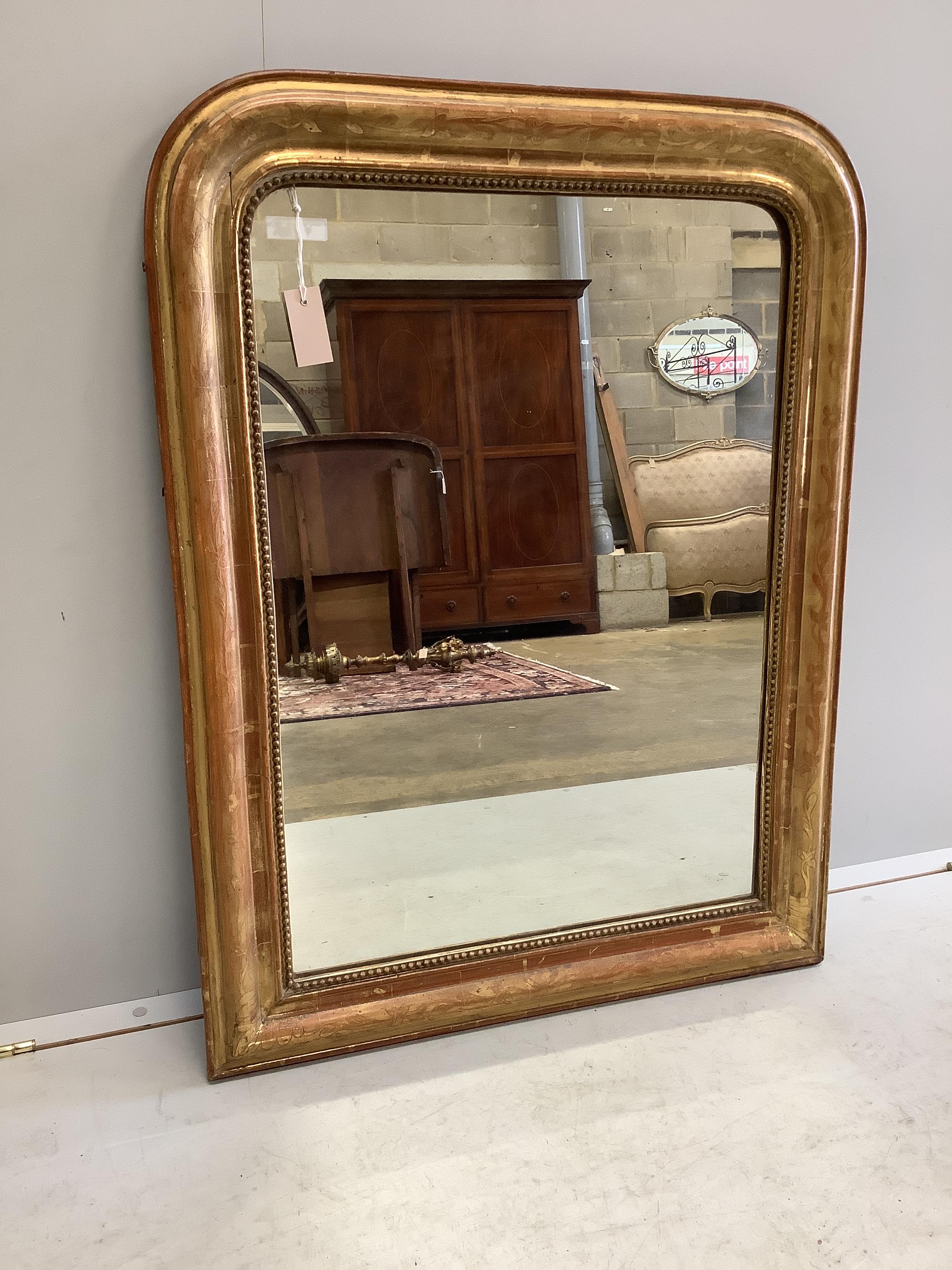 A 19th century French giltwood wall mirror, width 76cm, height 102cm                                                                                                                                                        