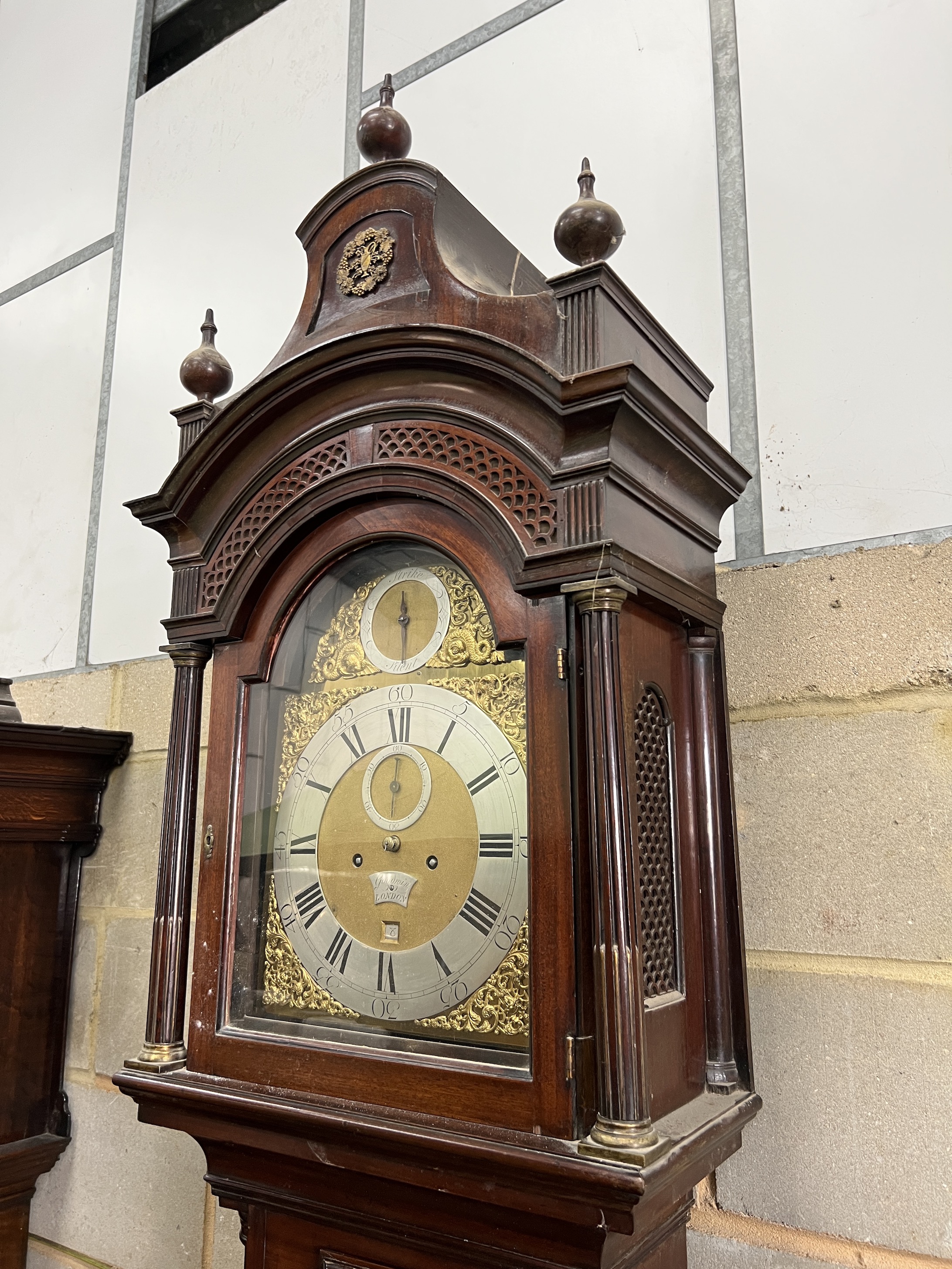 A George III mahogany eight day longcase clock, marked Goodwin, London, height approx. 268cm                                                                                                                                
