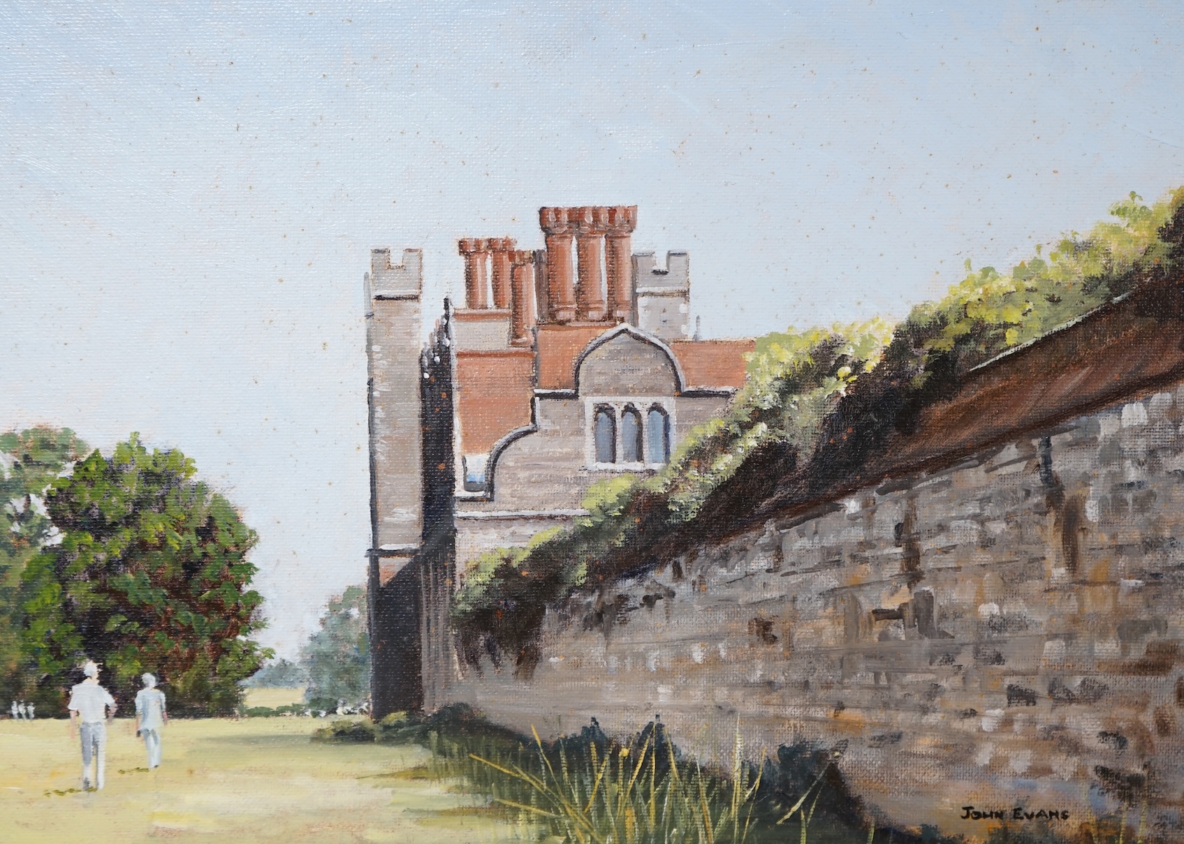 John Evans (20th. C), oil on canvas board, ‘Knole Park’, signed, 24 x 34cm. Condition - good, would benefit from a clean                                                                                                    