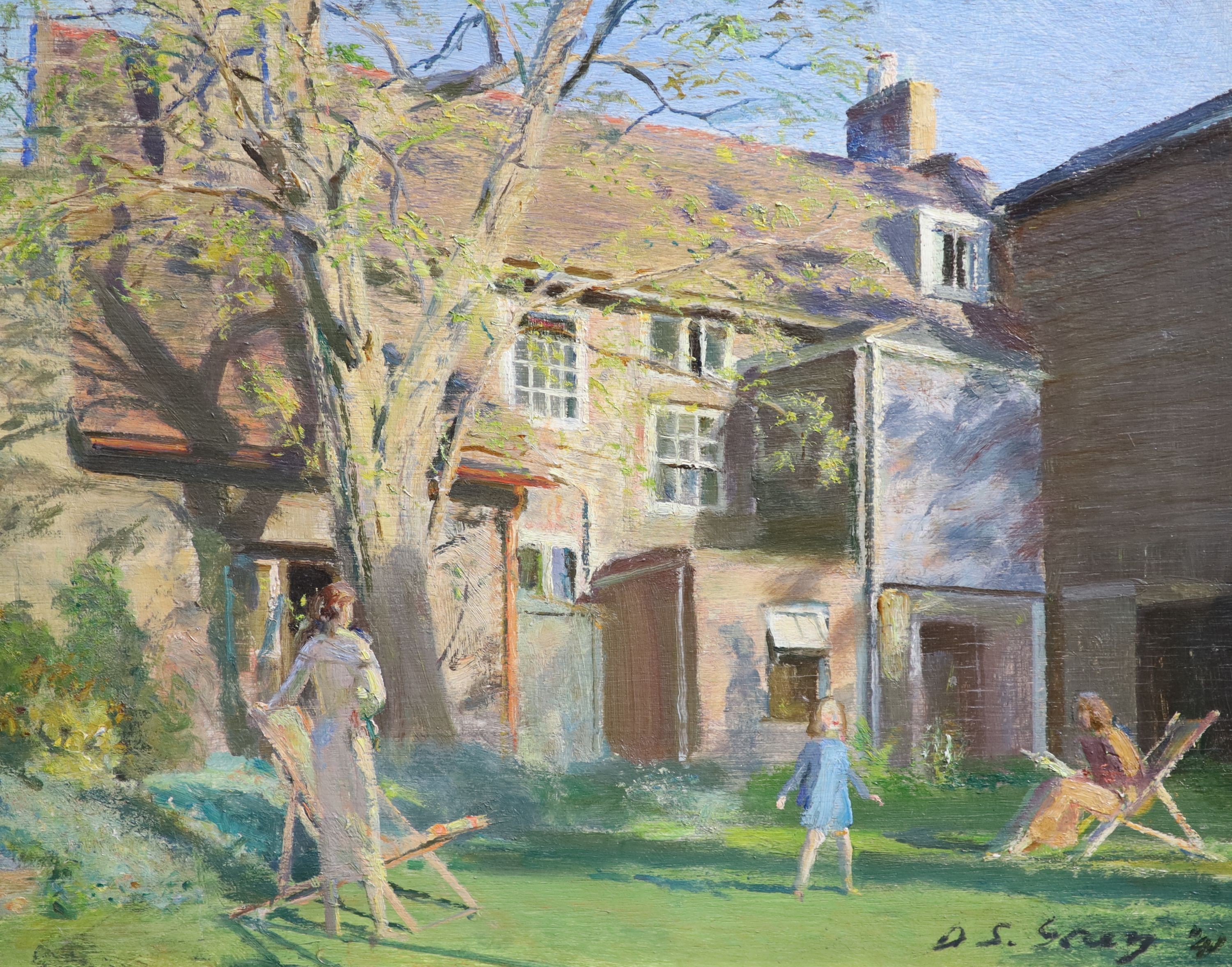 Douglas Stannus Gray (1890-1959), The Back Garden at Southwick, Oil on board, 40 x 50cm.                                                                                                                                    