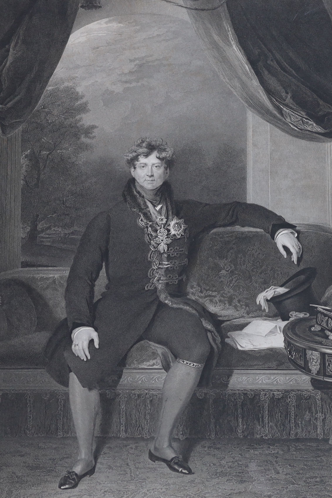 William Finden after Sir Thomas Lawrence, engraving, 'King George IV', published by Moon, Boyes and Graves, 1829, visible sheet 66 x 41.5cm                                                                                 