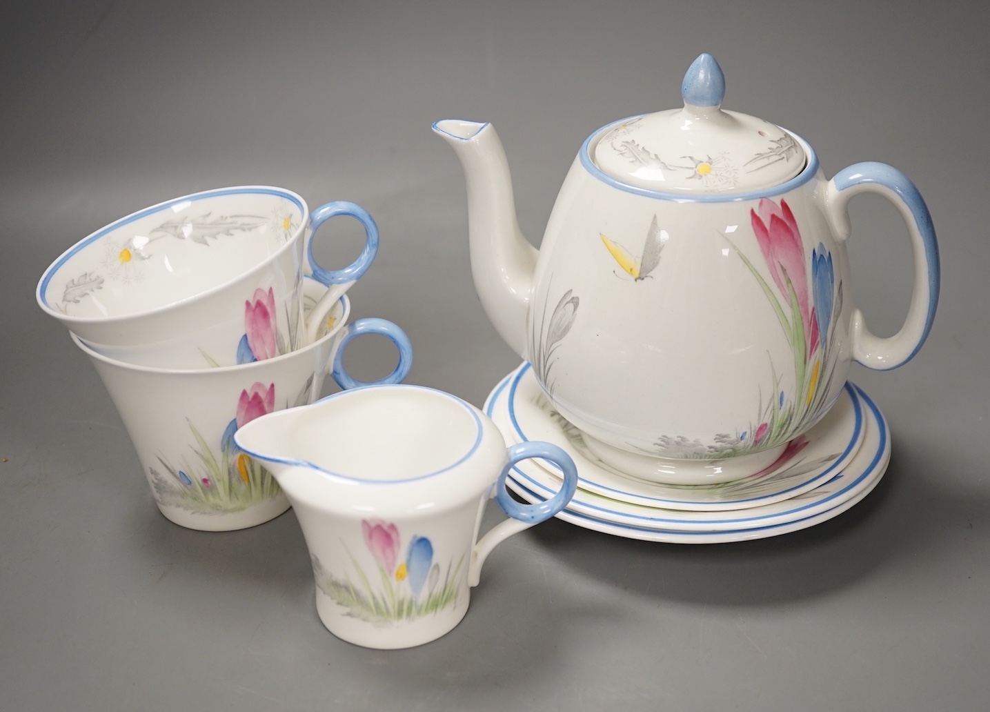 A Shelley Regent Shaped WR066 tea set for two                                                                                                                                                                               