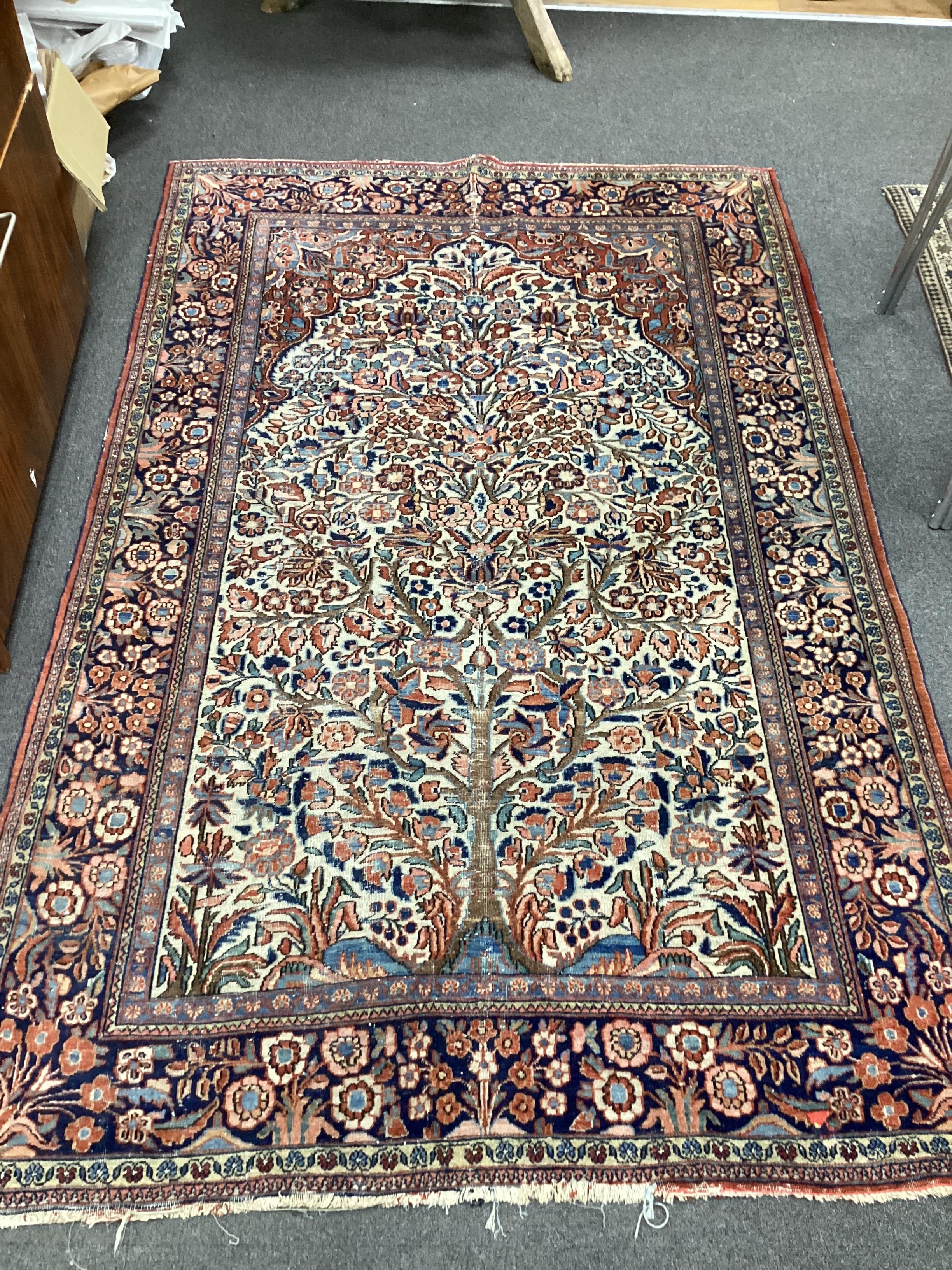 A North West Persian ivory ground rug, a Kuba blue ground rug and a Karabagh type Boteh rug, largest 210 x 136cm                                                                                                            