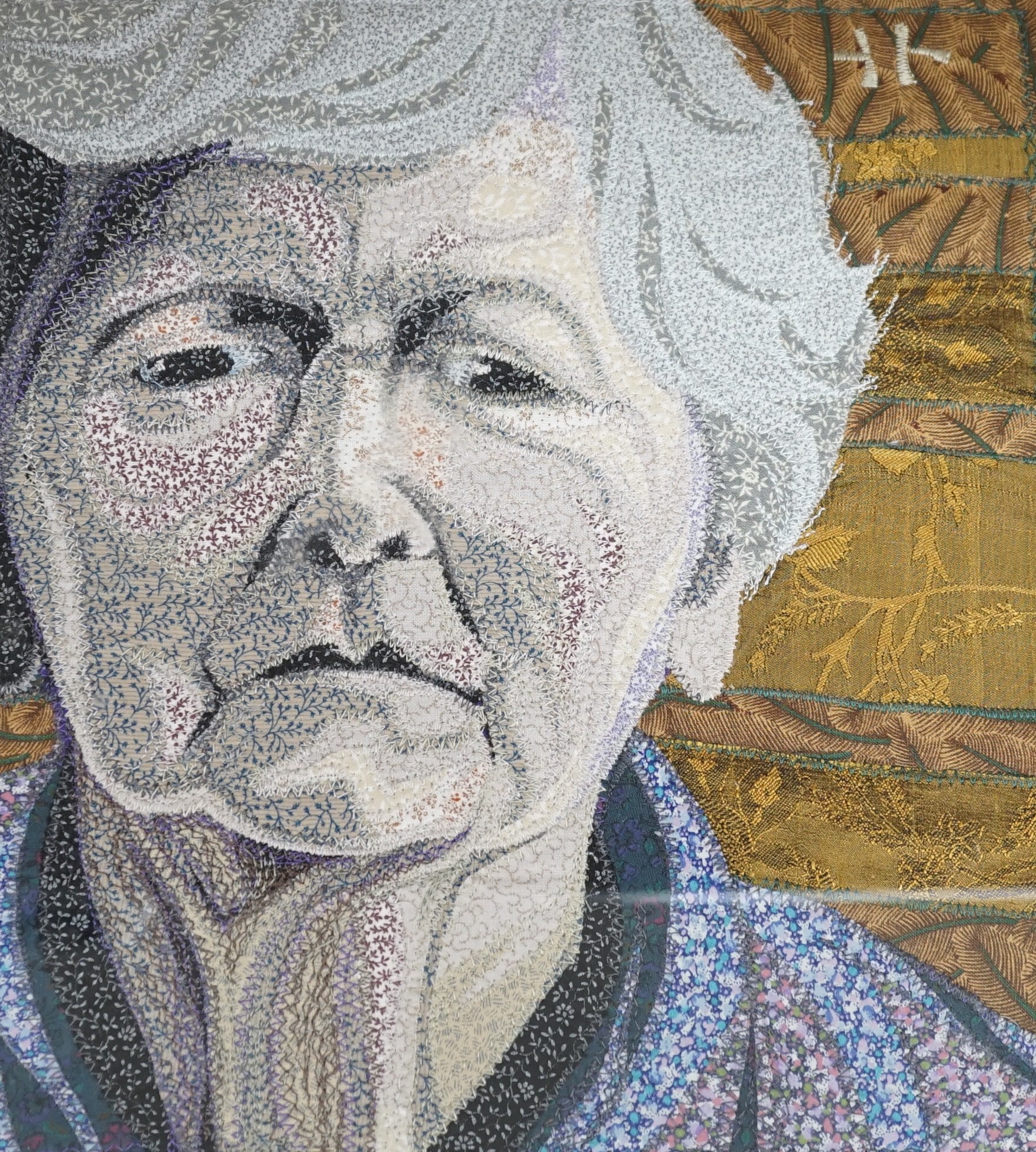Deidre Scherer (American), 'Finding, Septemer 1994', needlework panel, 27 x 24.5cm                                                                                                                                          