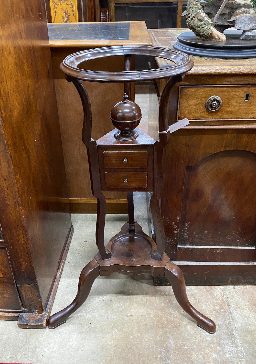 A George III style mahogany wash stand, height 79cm                                                                                                                                                                         