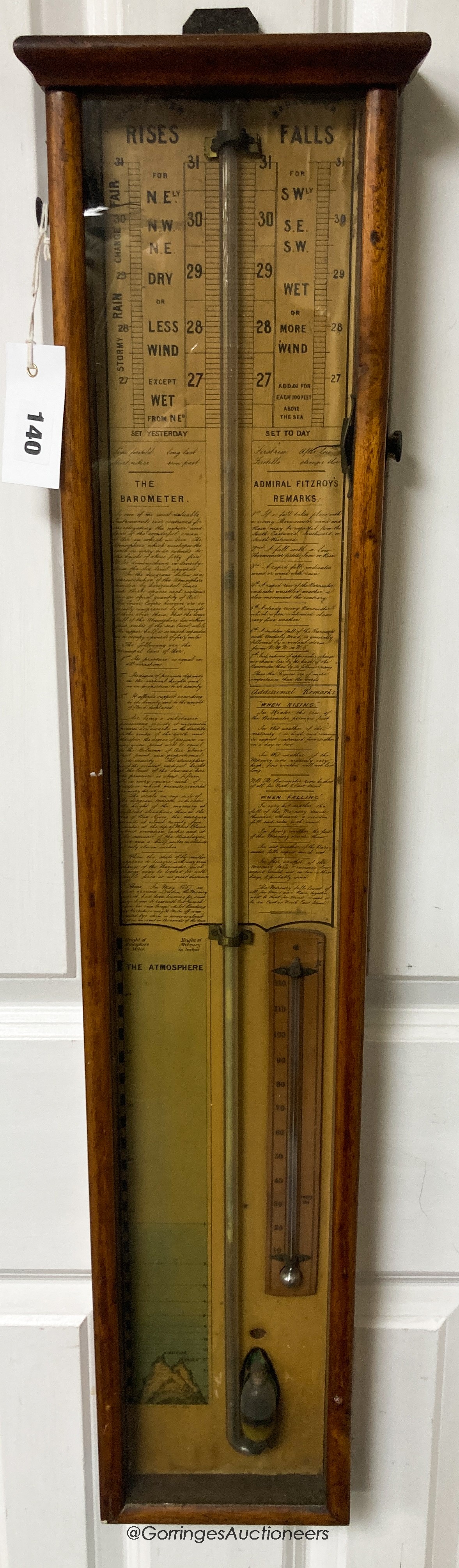 An early 20th century Admiral Fitzroy barometer, height 90cm                                                                                                                                                                
