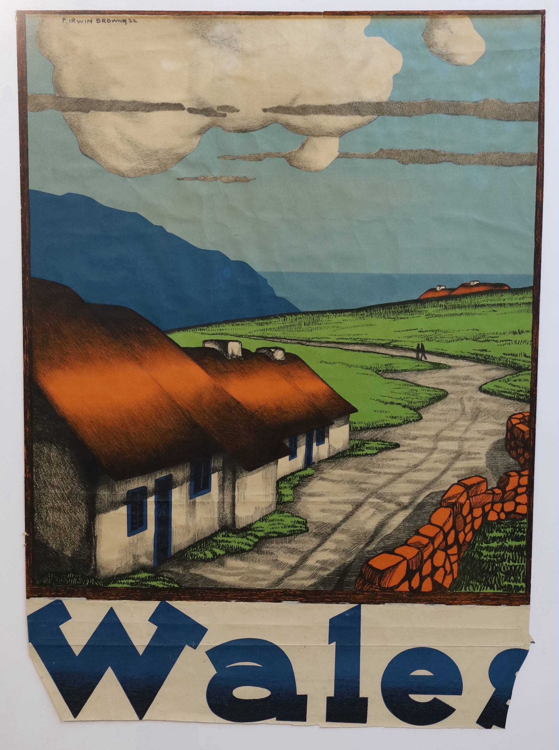 Pieter Irwin Brown (Dutch/Irish, 1903-1988), 'Wales', lithograph, 63 x 45cm                                                                                                                                                 