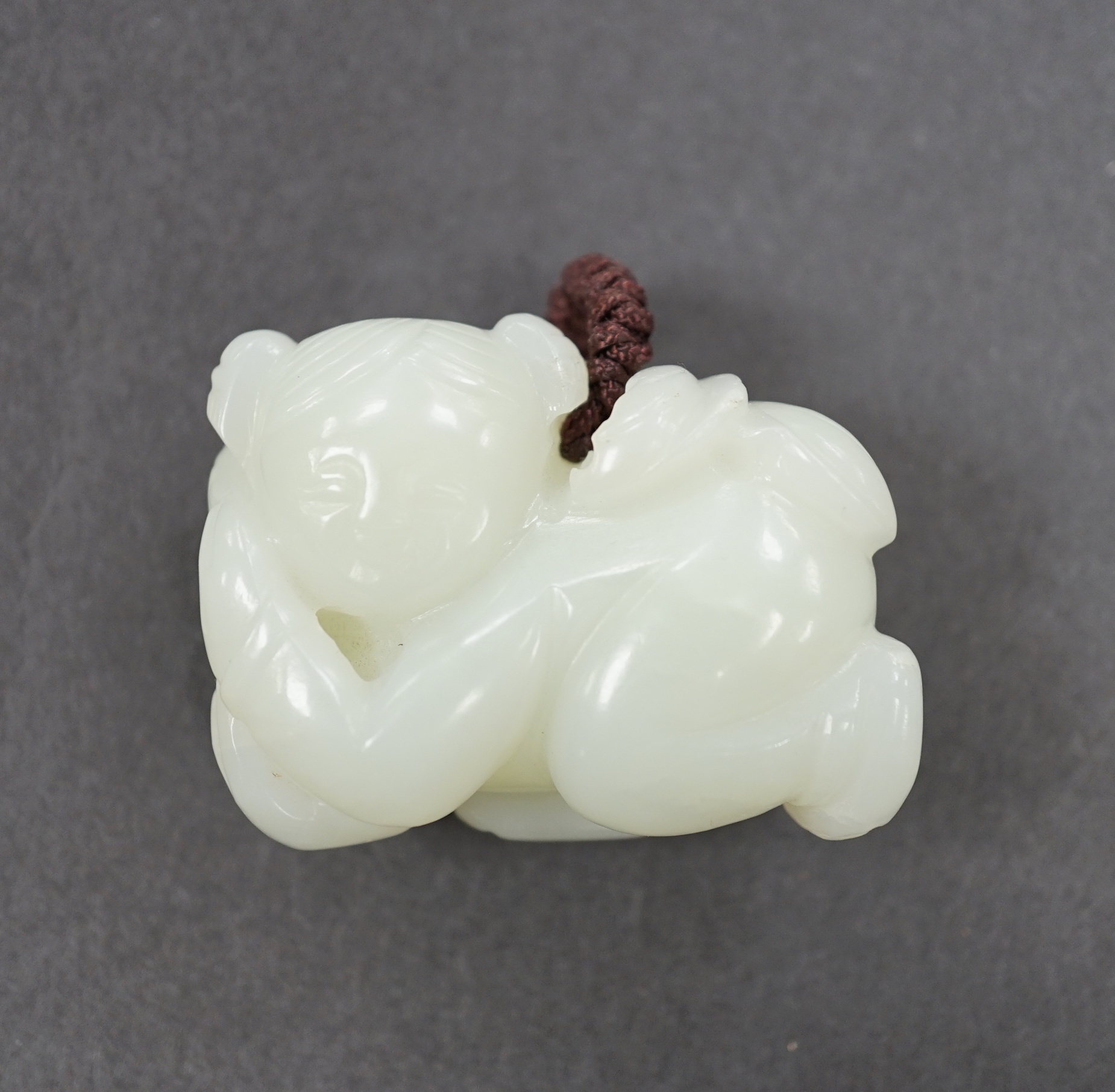 A Chinese pale celadon jade boy, 5cm                                                                                                                                                                                        