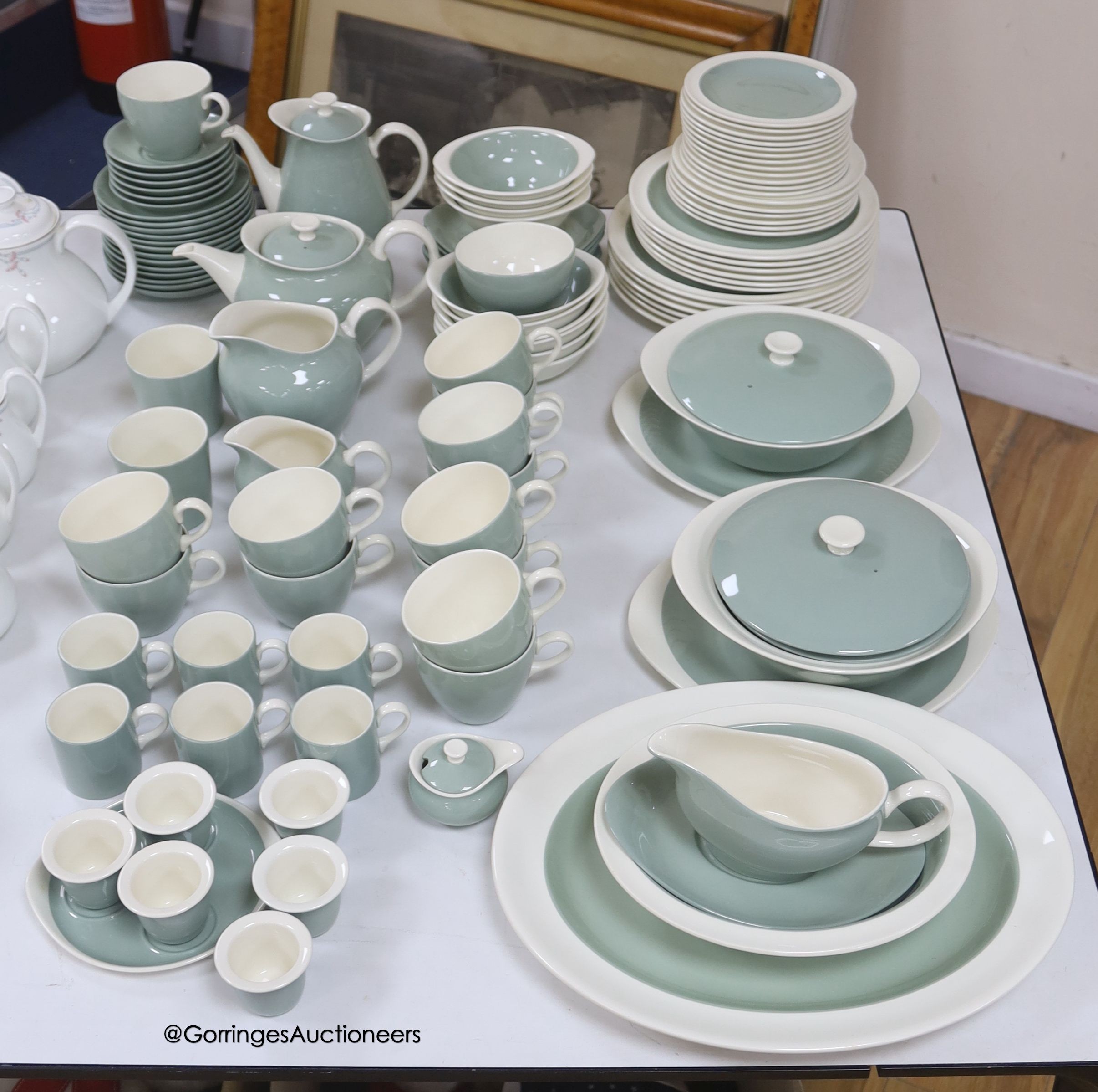 A Wedgwood Barlaston green tea dinner and breakfast service                                                                                                                                                                 