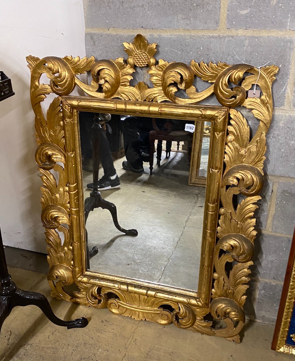 A 20th century Florentine style gilt wood mirror, width 86cm, height 115cm                                                                                                                                                  