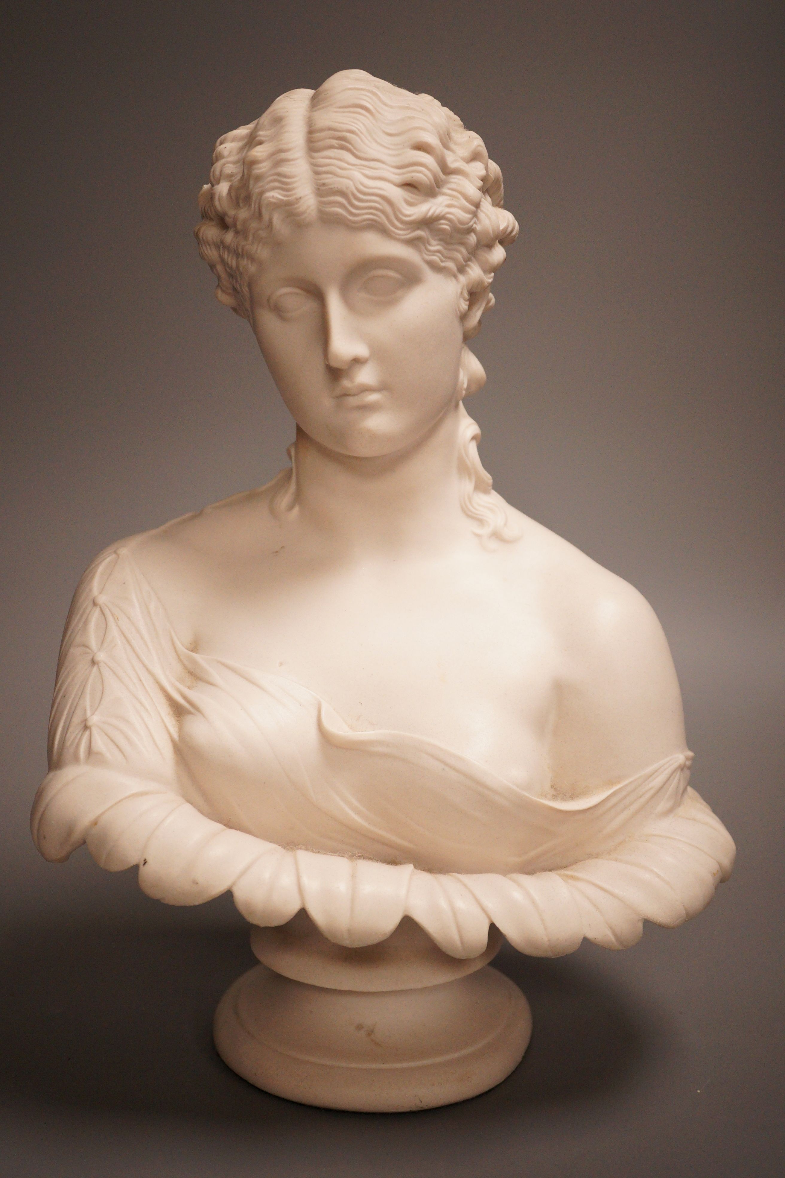 A reconstituted marble bust of Clytie, 32cm                                                                                                                                                                                 